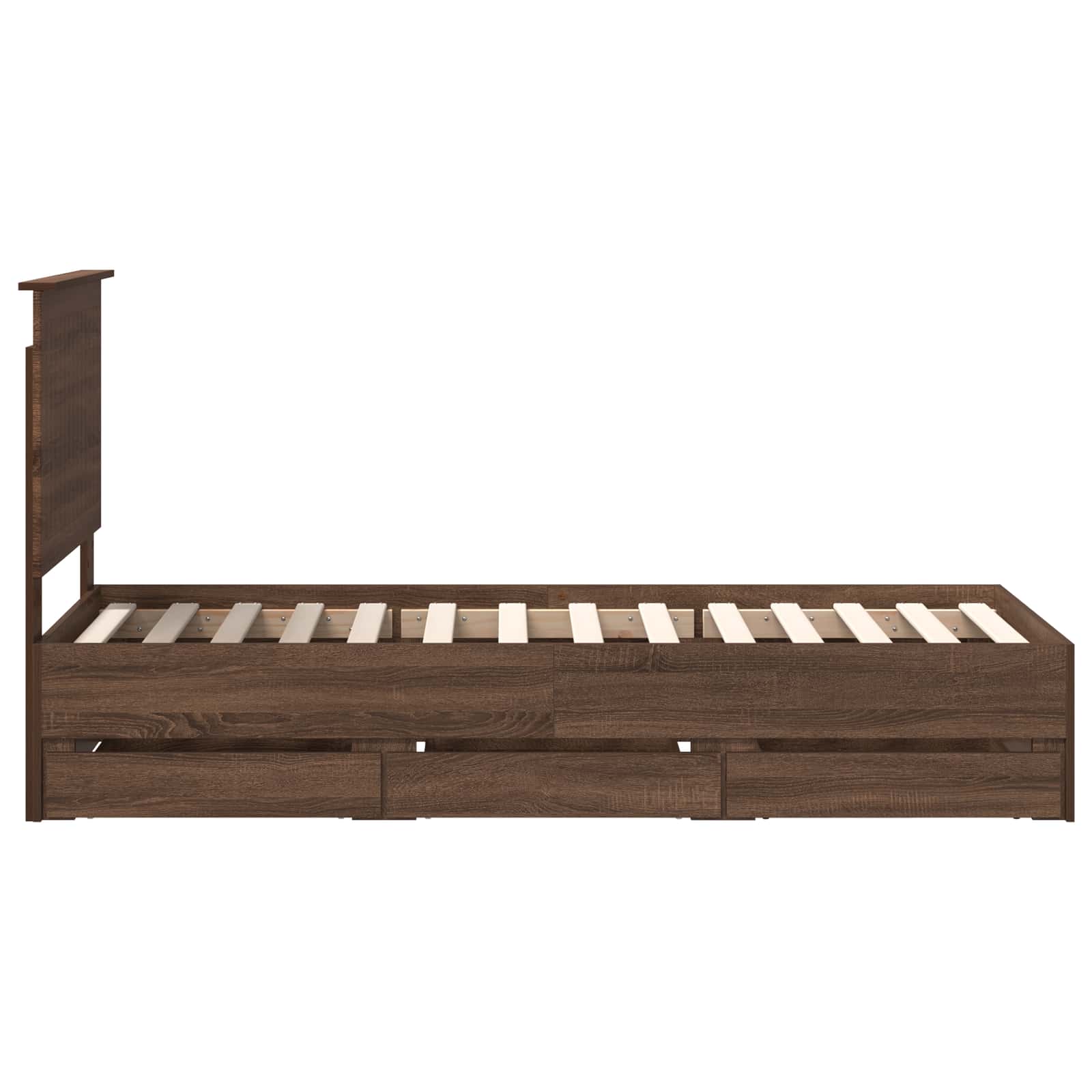 Cadre de lit avec tiroir Chêne brun 75 x 190 cm Bois Ingénierie - XIOS
