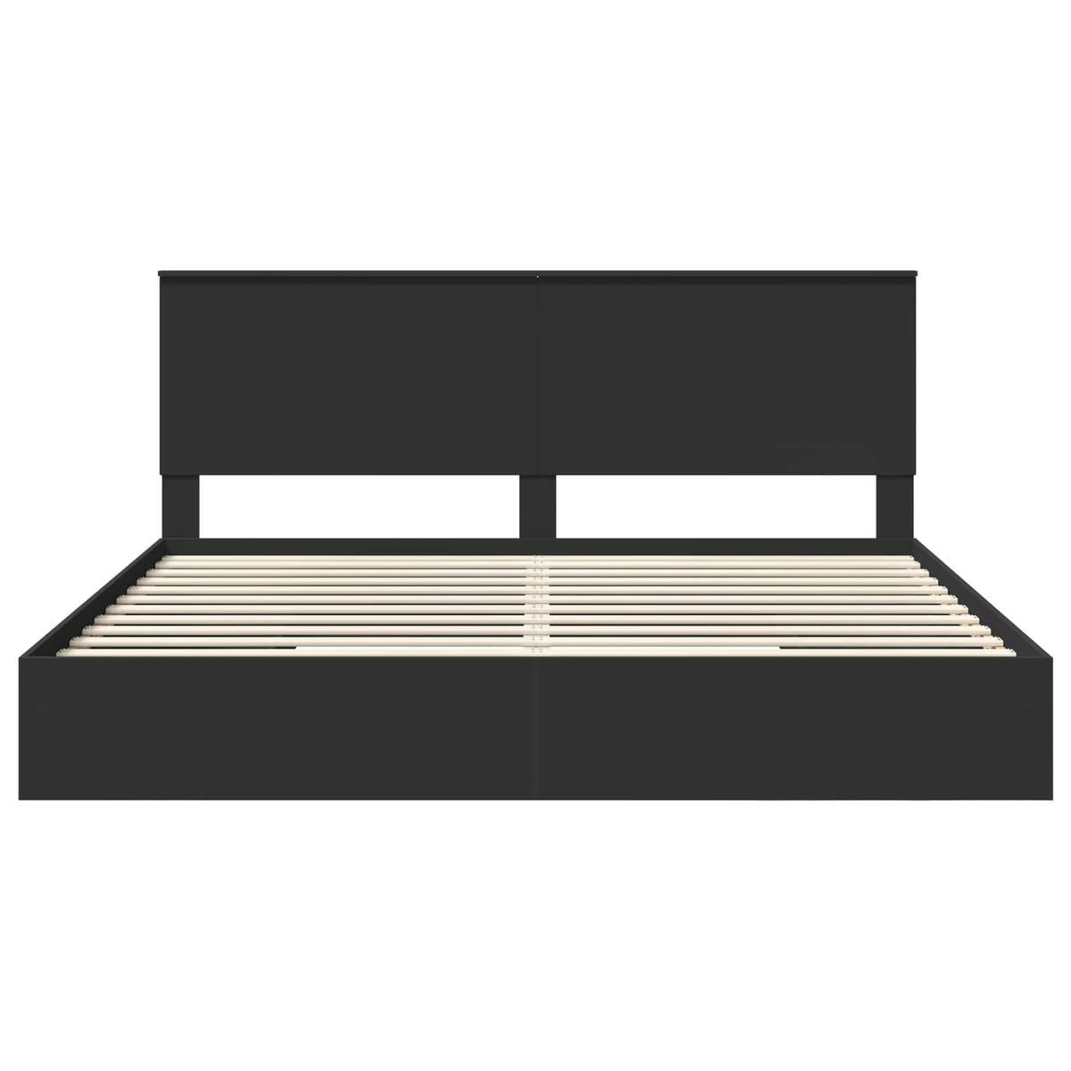 Lit de Rangement Noir 200 x 200 cm Bois d'ingénierie