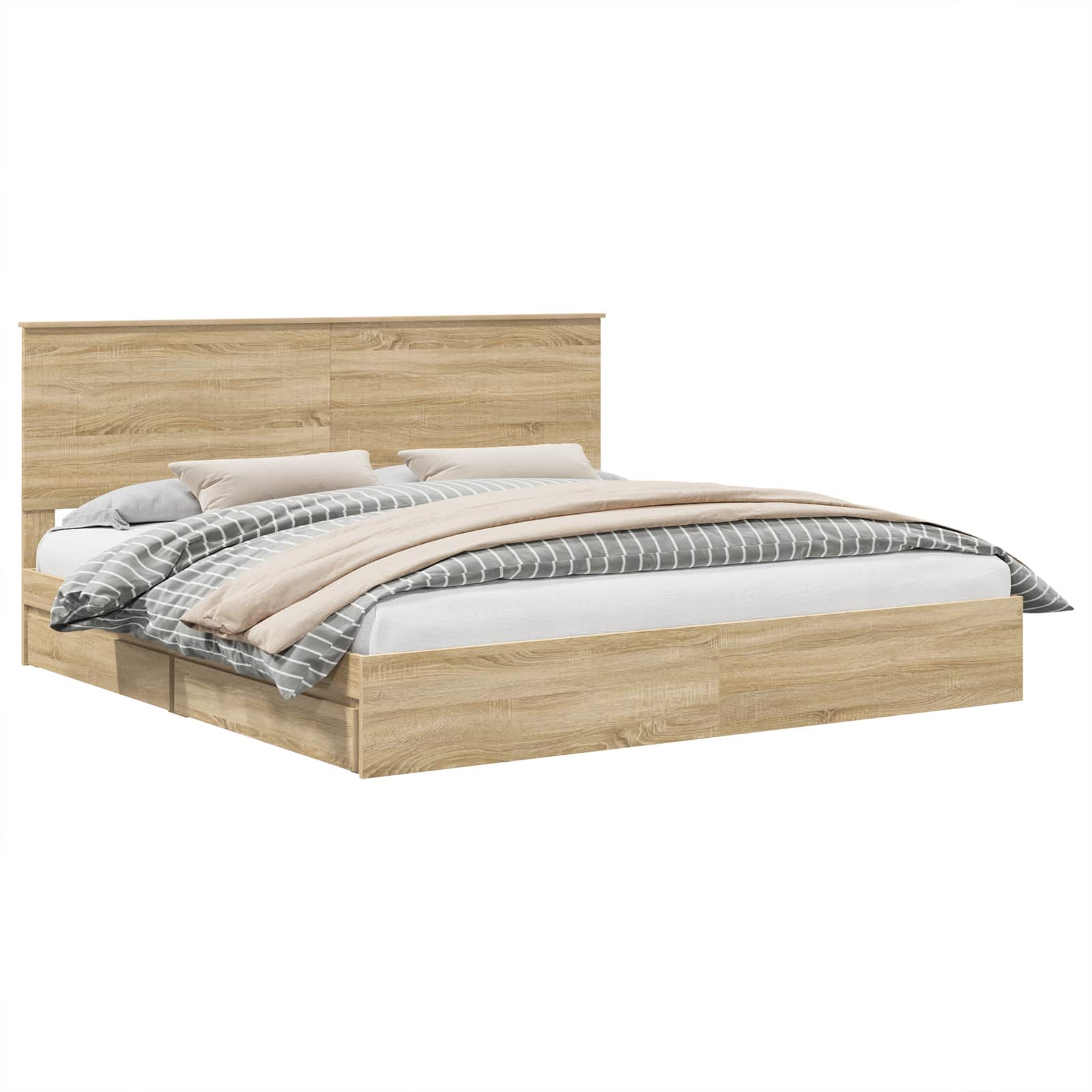 Lit de Rangement Chêne Sonoma 200 x 200 cm Bois d'ingénierie - XIOS