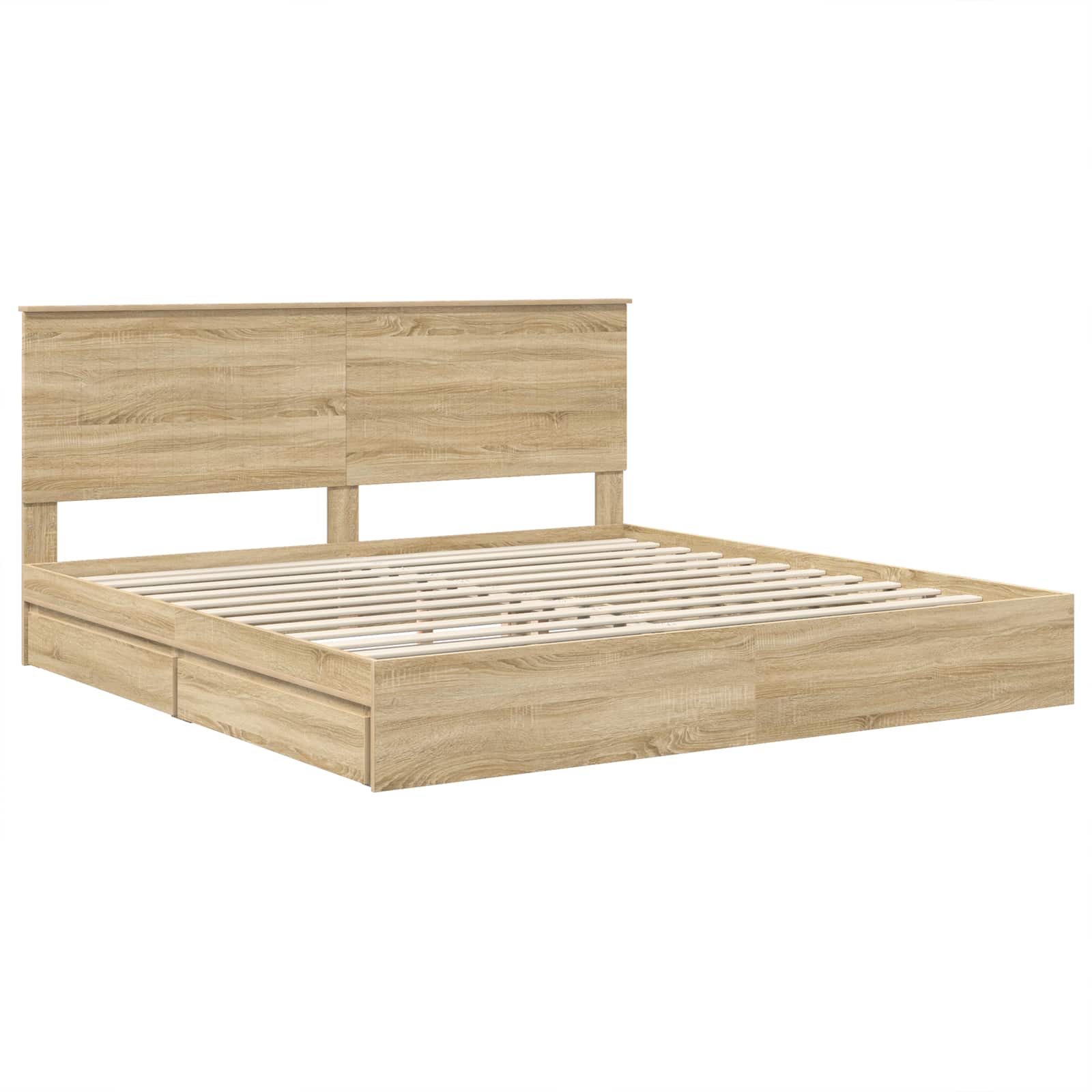 Lit de Rangement Chêne Sonoma 200 x 200 cm Bois d'ingénierie - XIOS