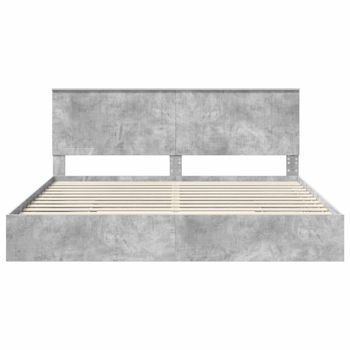 Lit de Rangement Gris béton 200 x 200 cm Bois d'ingénierie