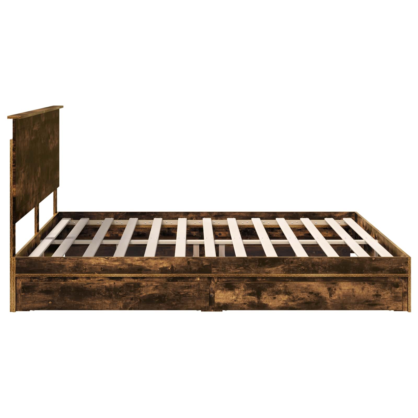 Lit de Rangement Chêne fumé 200 x 200 cm Bois d'ingénierie - XIOS
