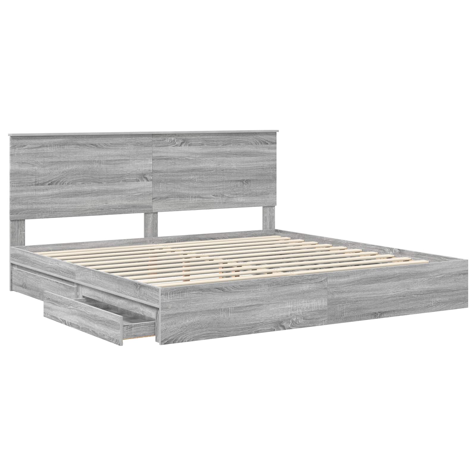 Lit de Rangement Gris Sonoma 200 x 200 cm Bois d'ingénierie - XIOS