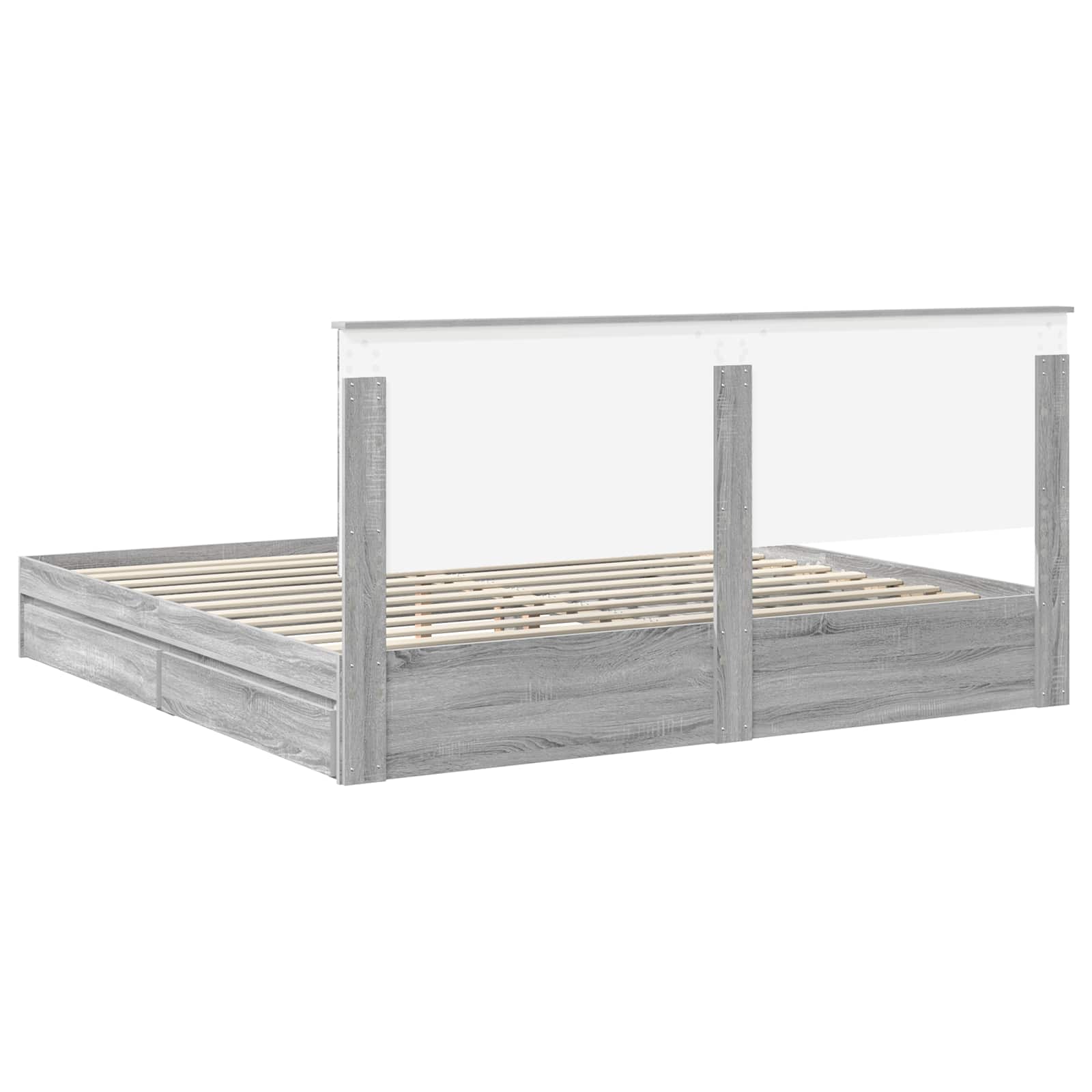 Lit de Rangement Gris Sonoma 200 x 200 cm Bois d'ingénierie - XIOS