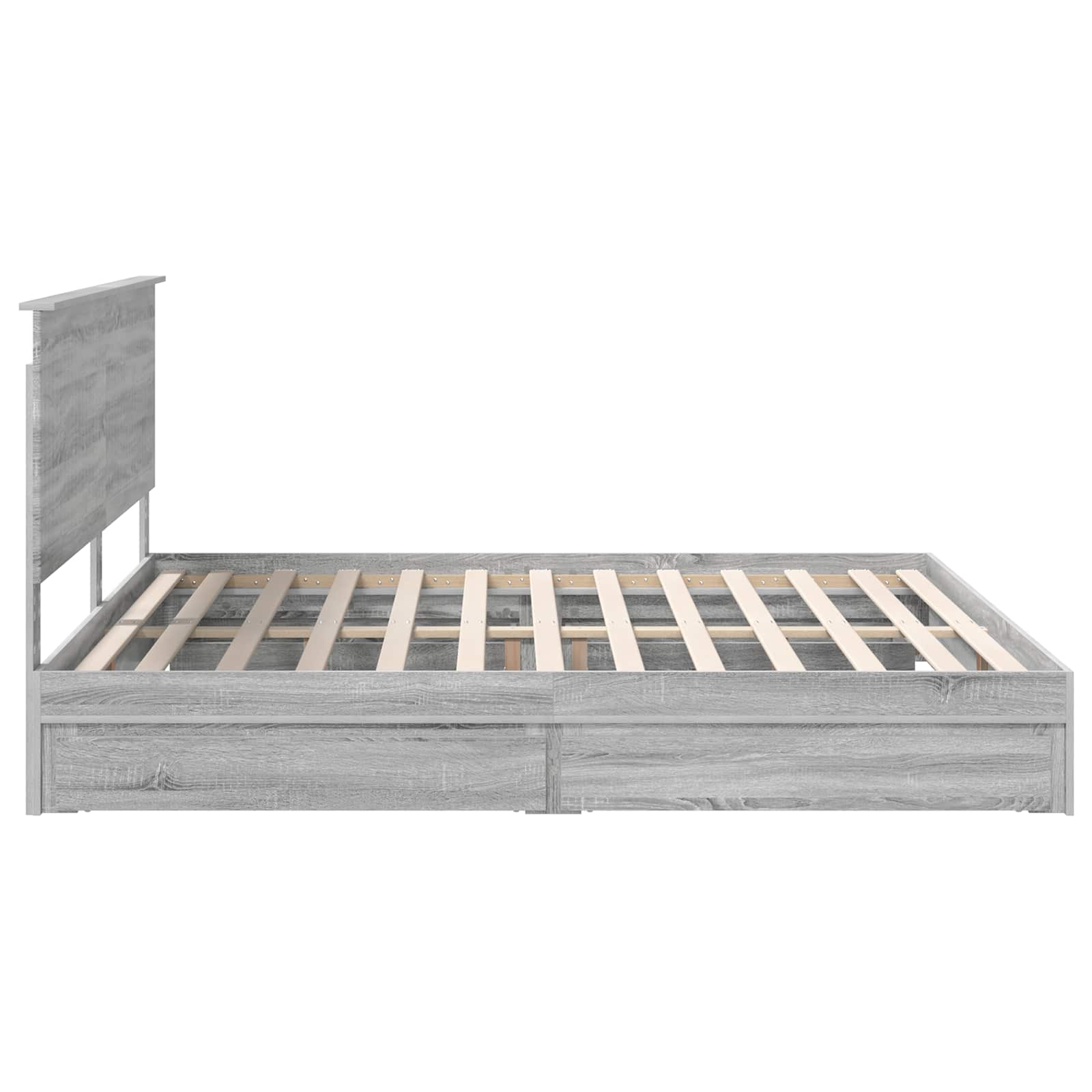 Lit de Rangement Gris Sonoma 200 x 200 cm Bois d'ingénierie - XIOS