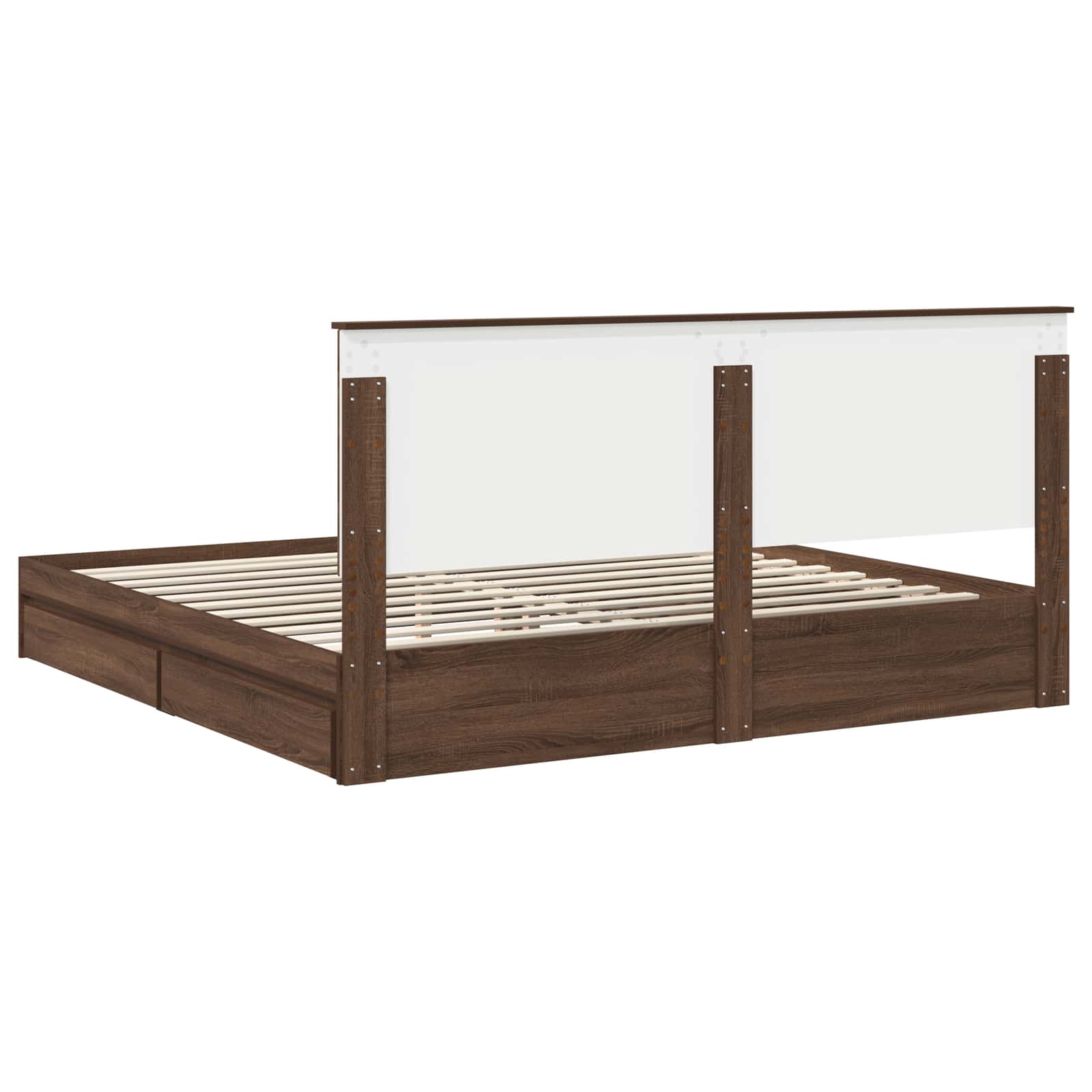 Lit de Rangement Chêne brun 200 x 200 cm Bois d'ingénierie - XIOS