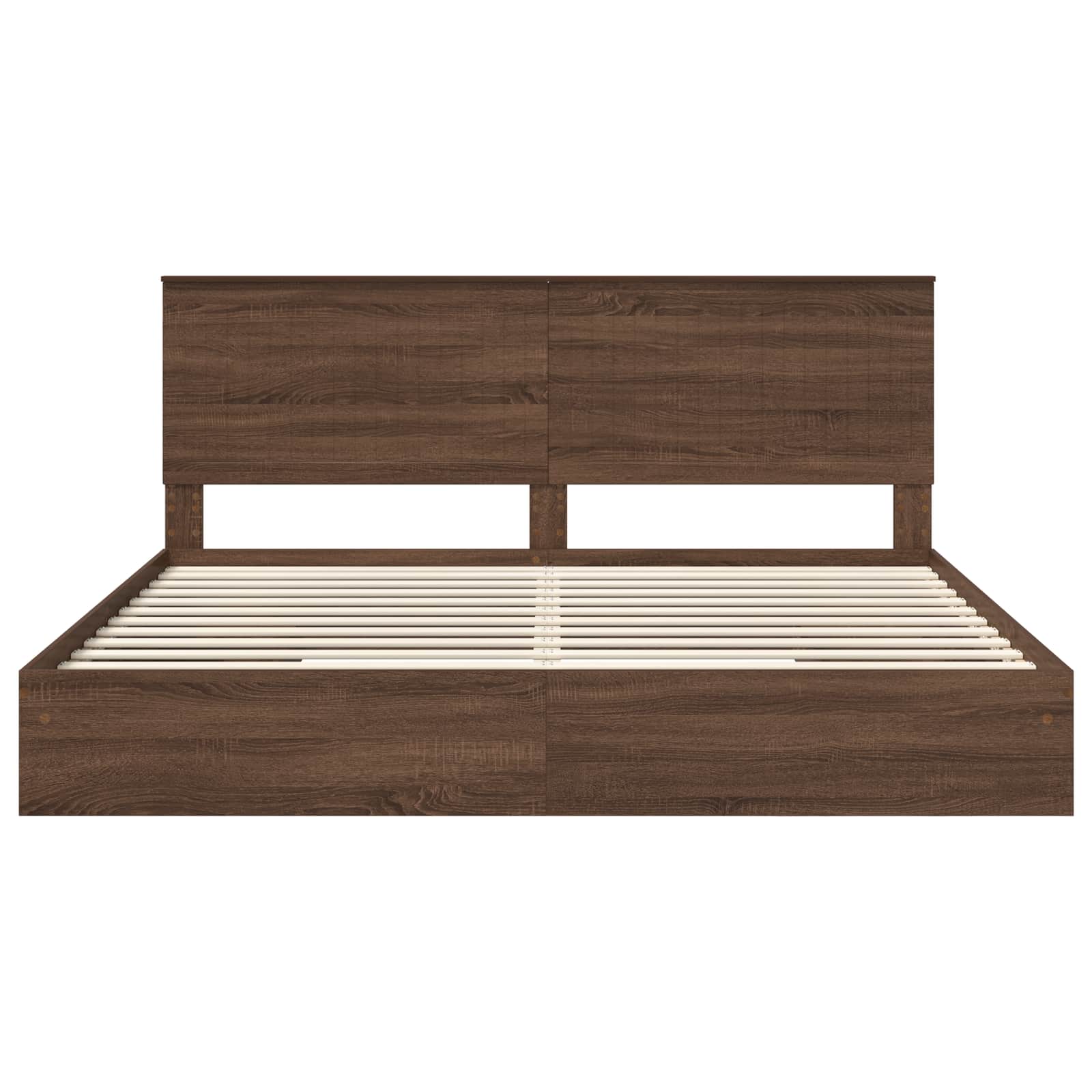 Lit de Rangement Chêne brun 200 x 200 cm Bois d'ingénierie - XIOS