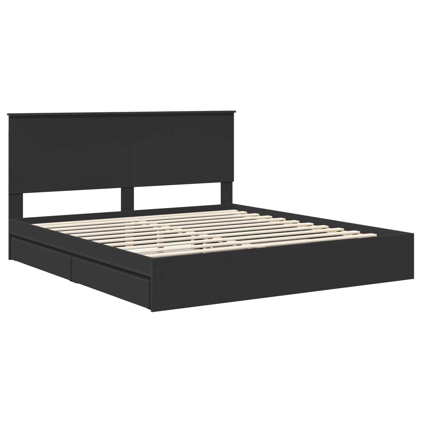 Lit de Rangement Noir 180 x 200 cm Bois d'ingénierie - XIOS