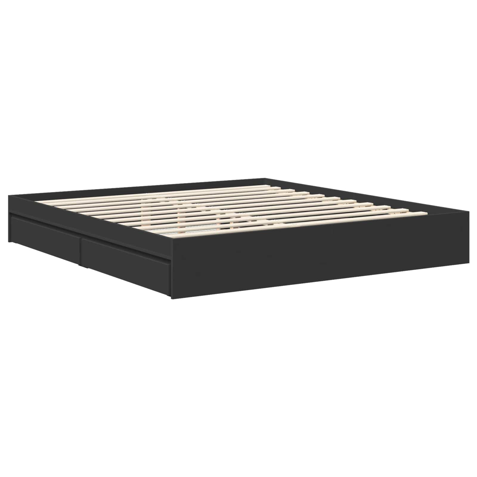 Lit de Rangement Noir 180 x 200 cm Bois d'ingénierie - XIOS