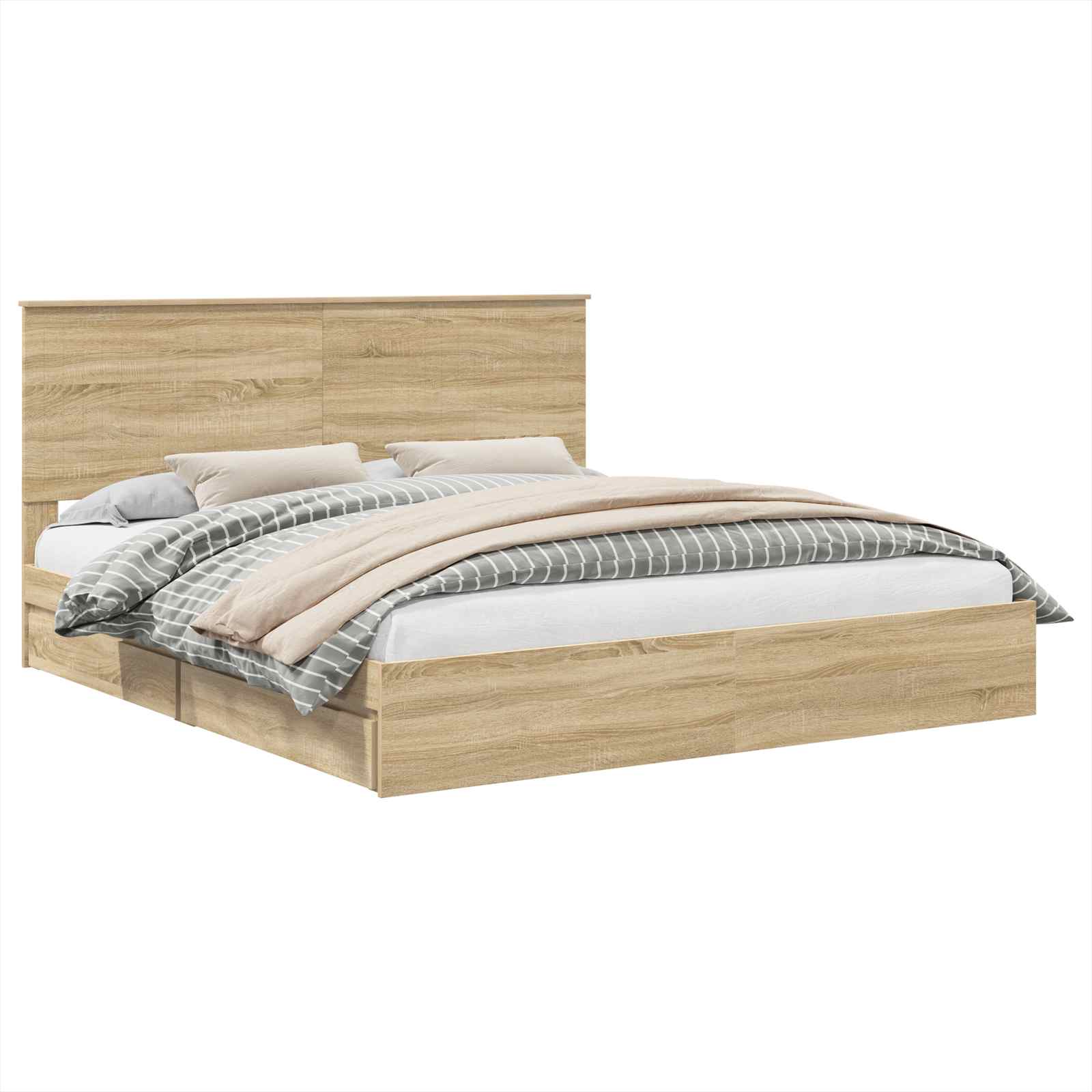 Lit de Rangement Chêne Sonoma 180 x 200 cm Bois d'ingénierie - XIOS