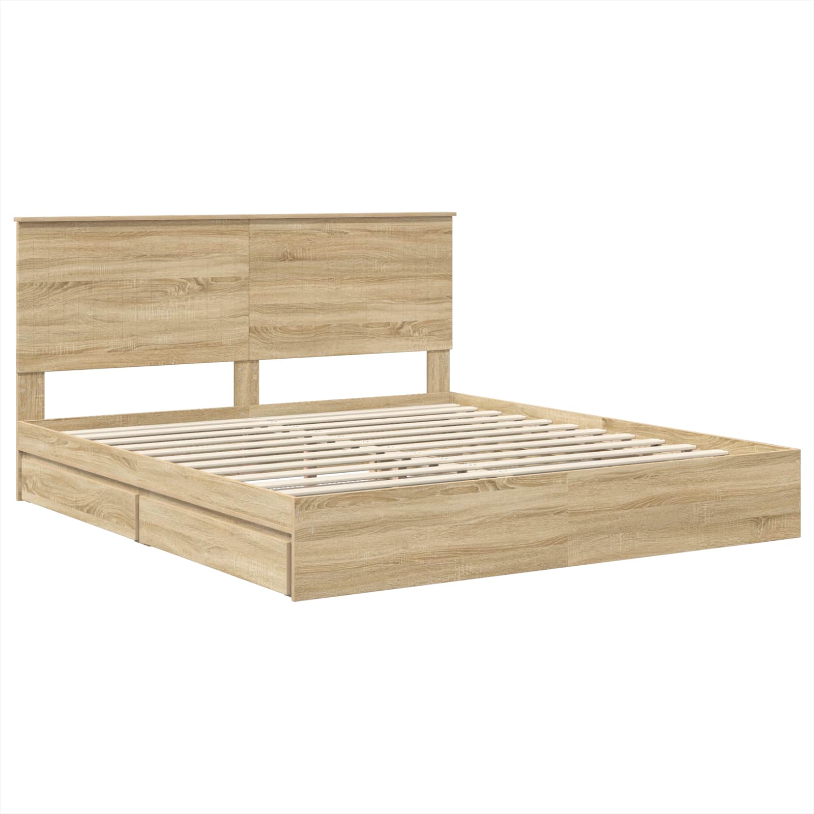 Lit de Rangement Chêne Sonoma 180 x 200 cm Bois d'ingénierie - XIOS