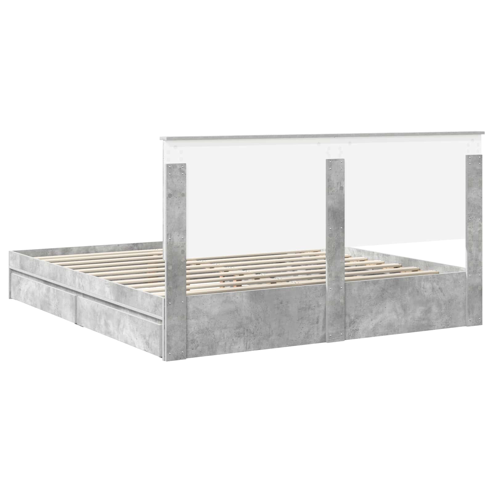 Lit de Rangement Gris béton 180 x 200 cm Bois d'ingénierie - XIOS