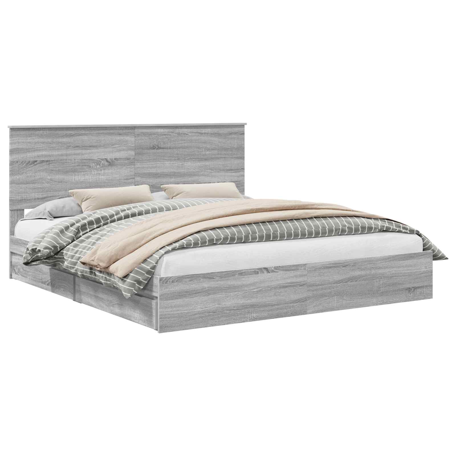 Lit de Rangement Gris Sonoma 180 x 200 cm Bois d'ingénierie - XIOS