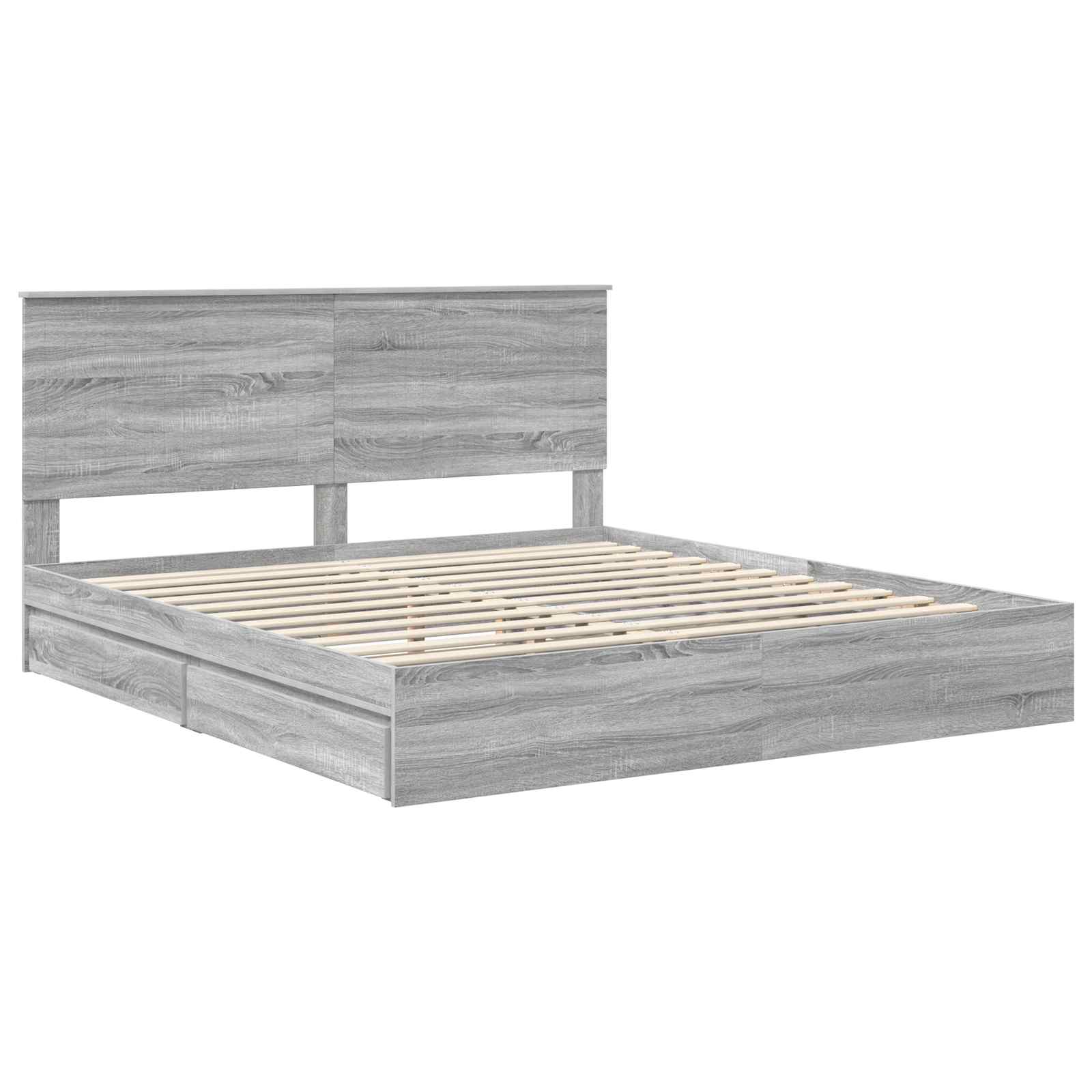 Lit de Rangement Gris Sonoma 180 x 200 cm Bois d'ingénierie - XIOS