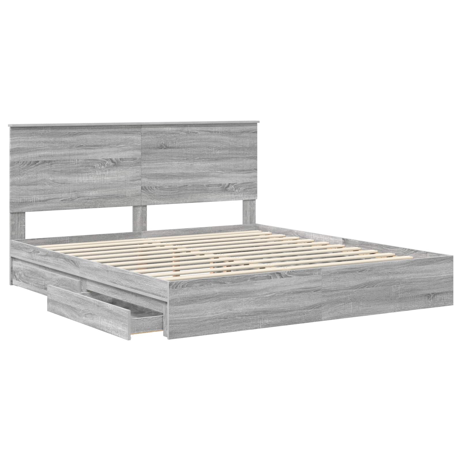Lit de Rangement Gris Sonoma 180 x 200 cm Bois d'ingénierie - XIOS