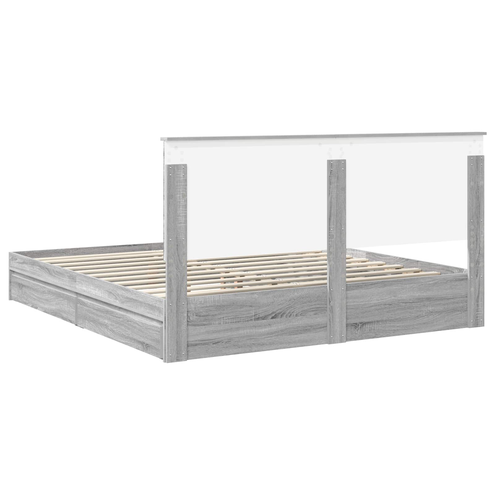 Lit de Rangement Gris Sonoma 180 x 200 cm Bois d'ingénierie - XIOS