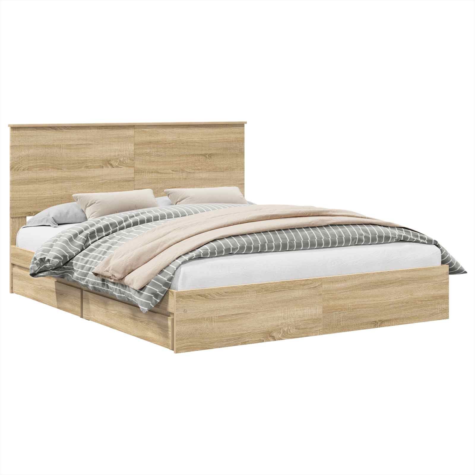 Lit de Rangement Chêne Sonoma 160 x 200 cm Bois d'ingénierie - XIOS
