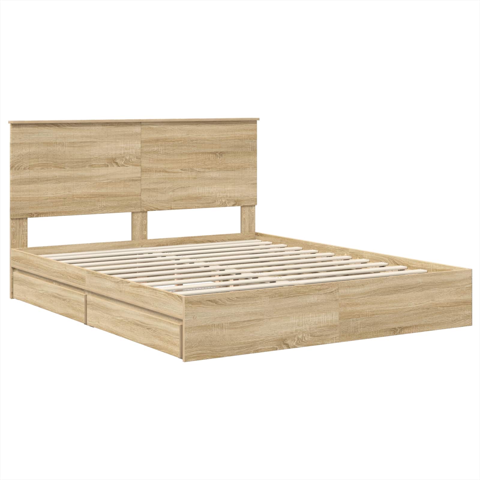 Lit de Rangement Chêne Sonoma 160 x 200 cm Bois d'ingénierie - XIOS