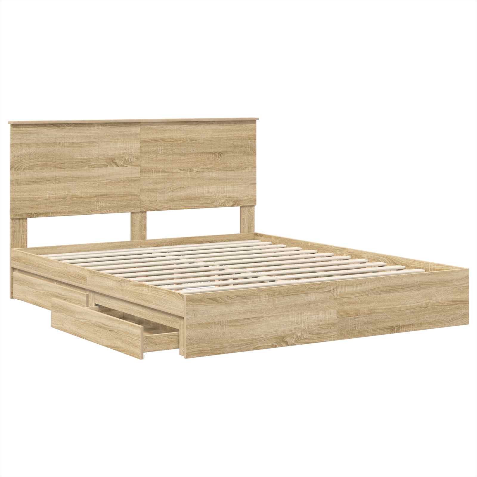 Lit de Rangement Chêne Sonoma 160 x 200 cm Bois d'ingénierie - XIOS