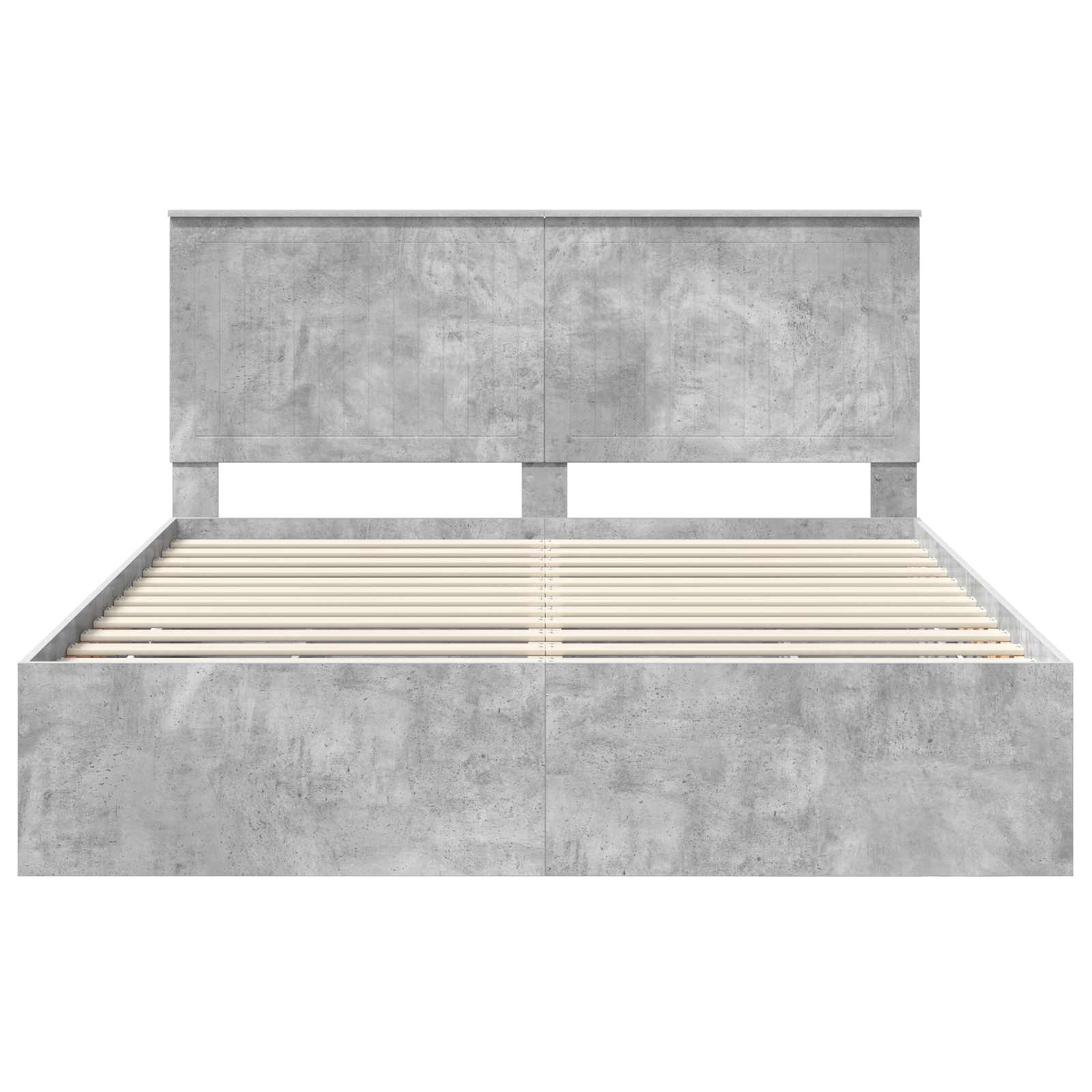 Lit de Rangement Gris béton 160 x 200 cm Bois d'ingénierie - XIOS