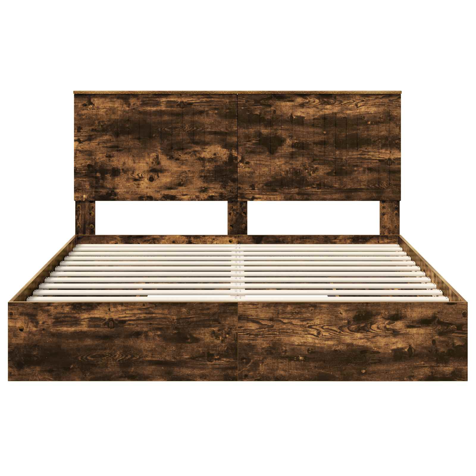 Lit de Rangement Chêne fumé 160 x 200 cm Bois d'ingénierie - XIOS