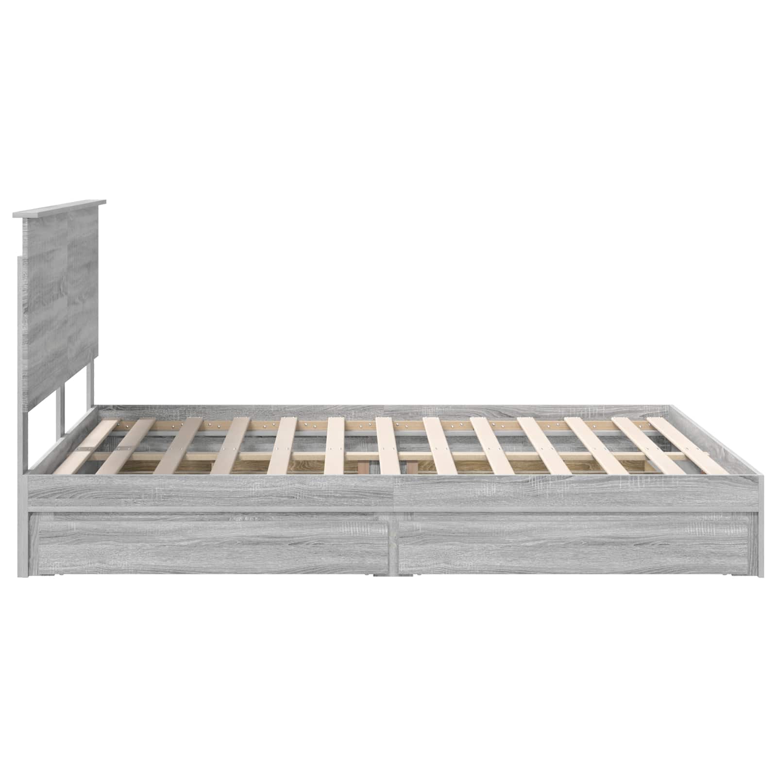 Lit de Rangement Gris Sonoma 160 x 200 cm Bois d'ingénierie