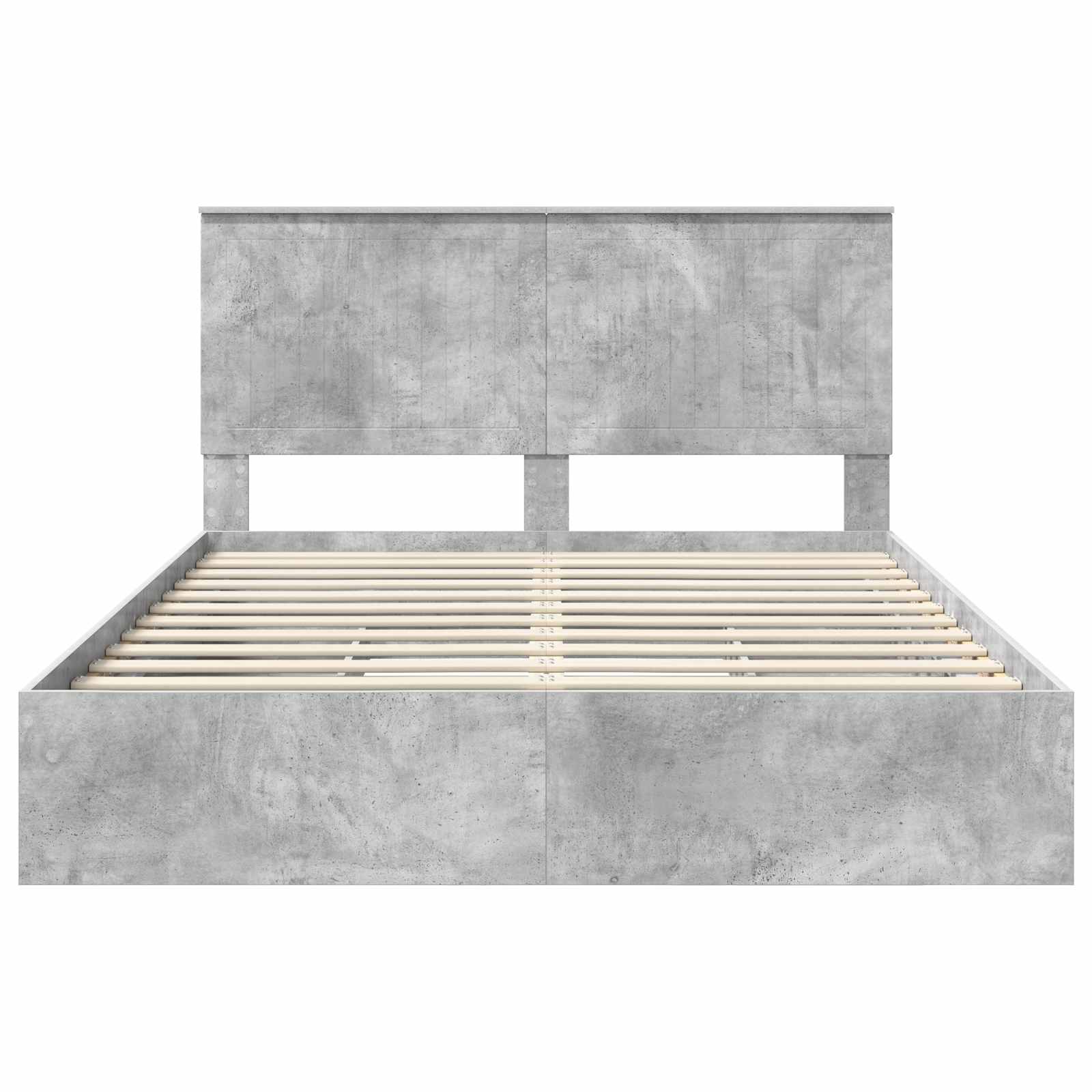 Lit de Rangement Gris béton 150 x 200 cm Bois d'ingénierie - XIOS