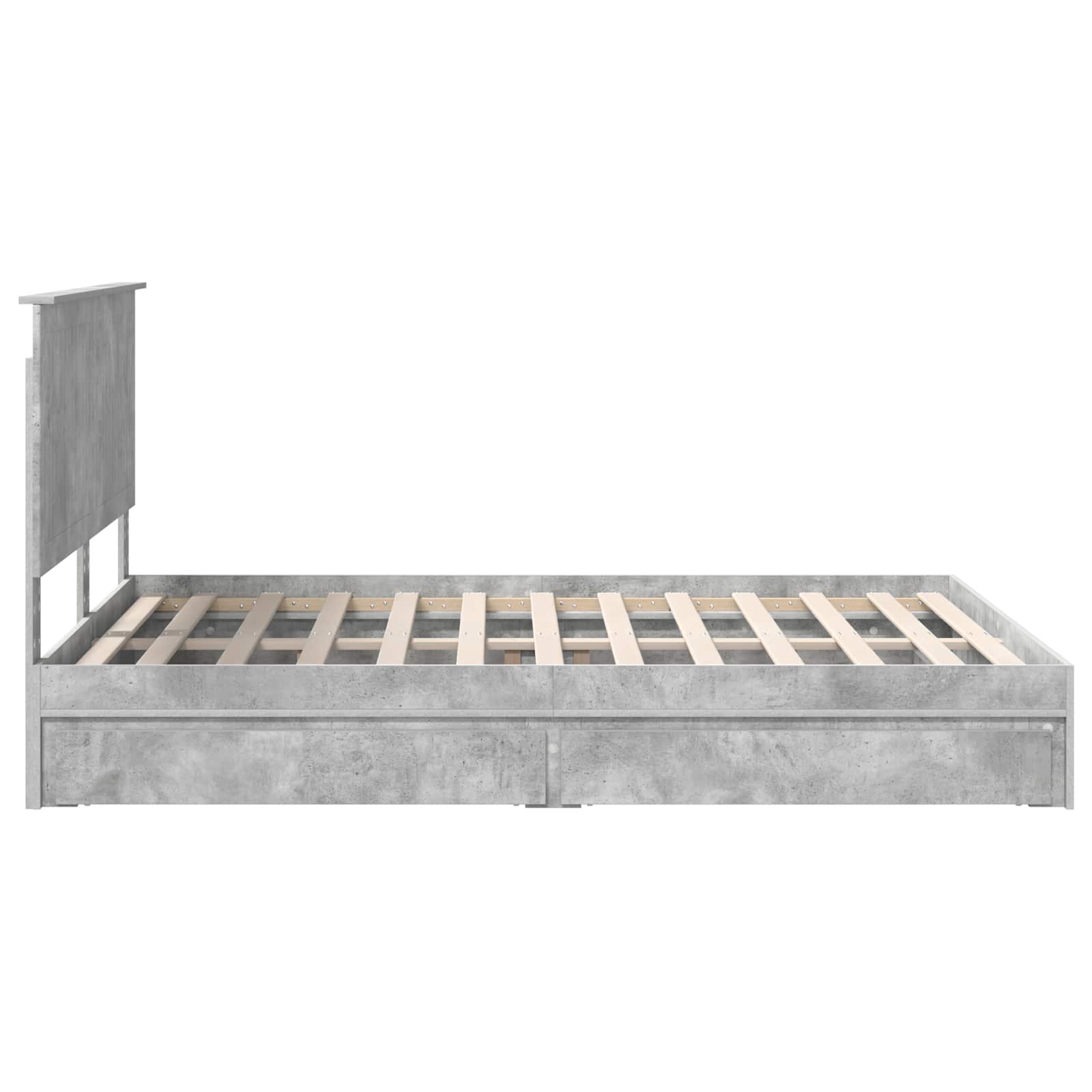 Lit de Rangement Gris béton 150 x 200 cm Bois d'ingénierie - XIOS