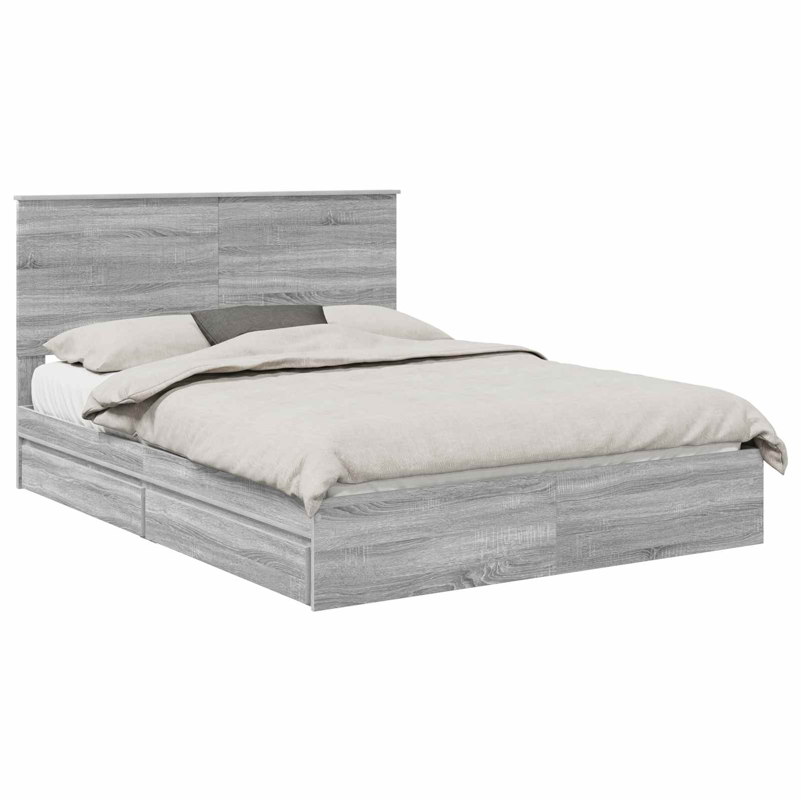 Lit de Rangement Gris Sonoma 150 x 200 cm Bois d'ingénierie - XIOS