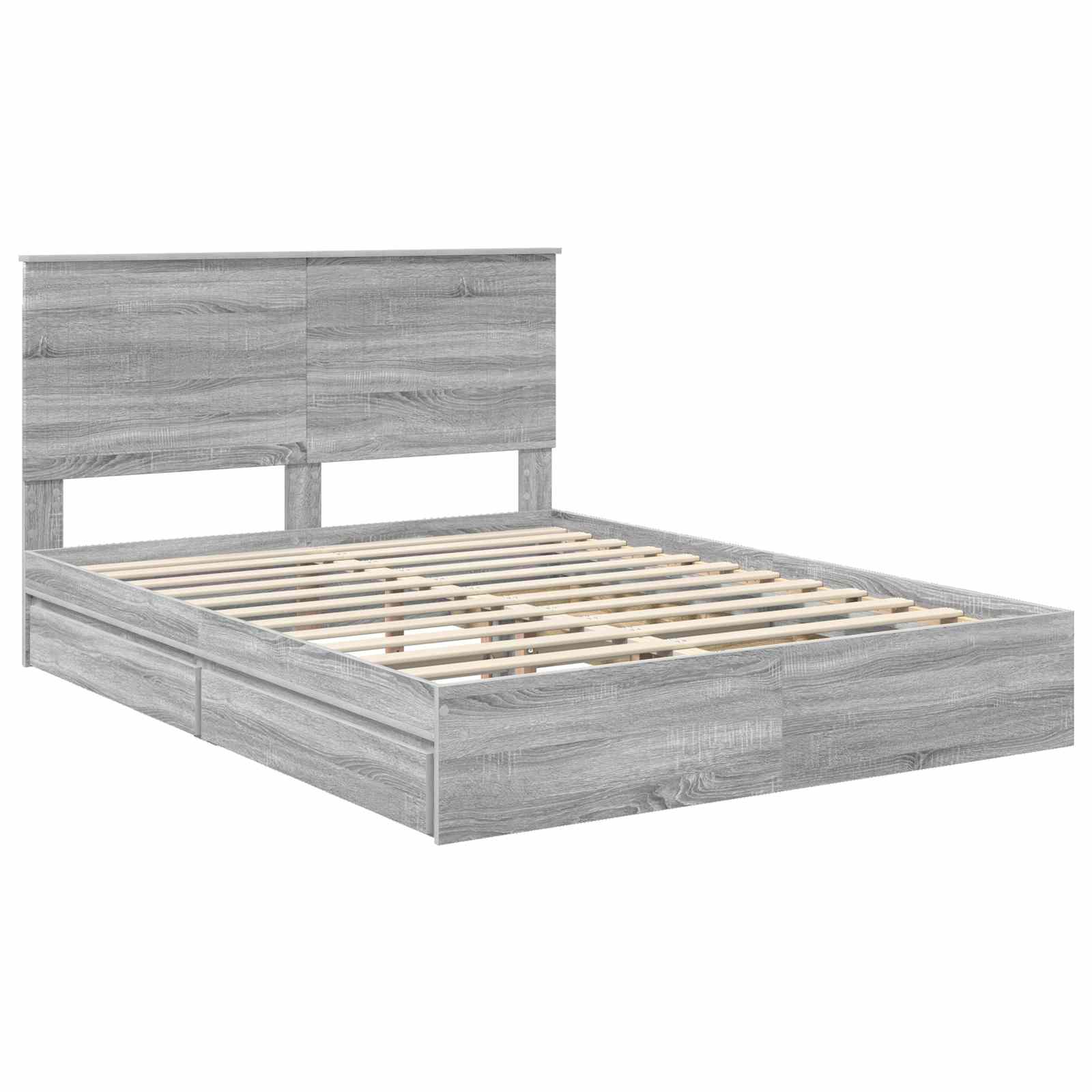 Lit de Rangement Gris Sonoma 150 x 200 cm Bois d'ingénierie - XIOS