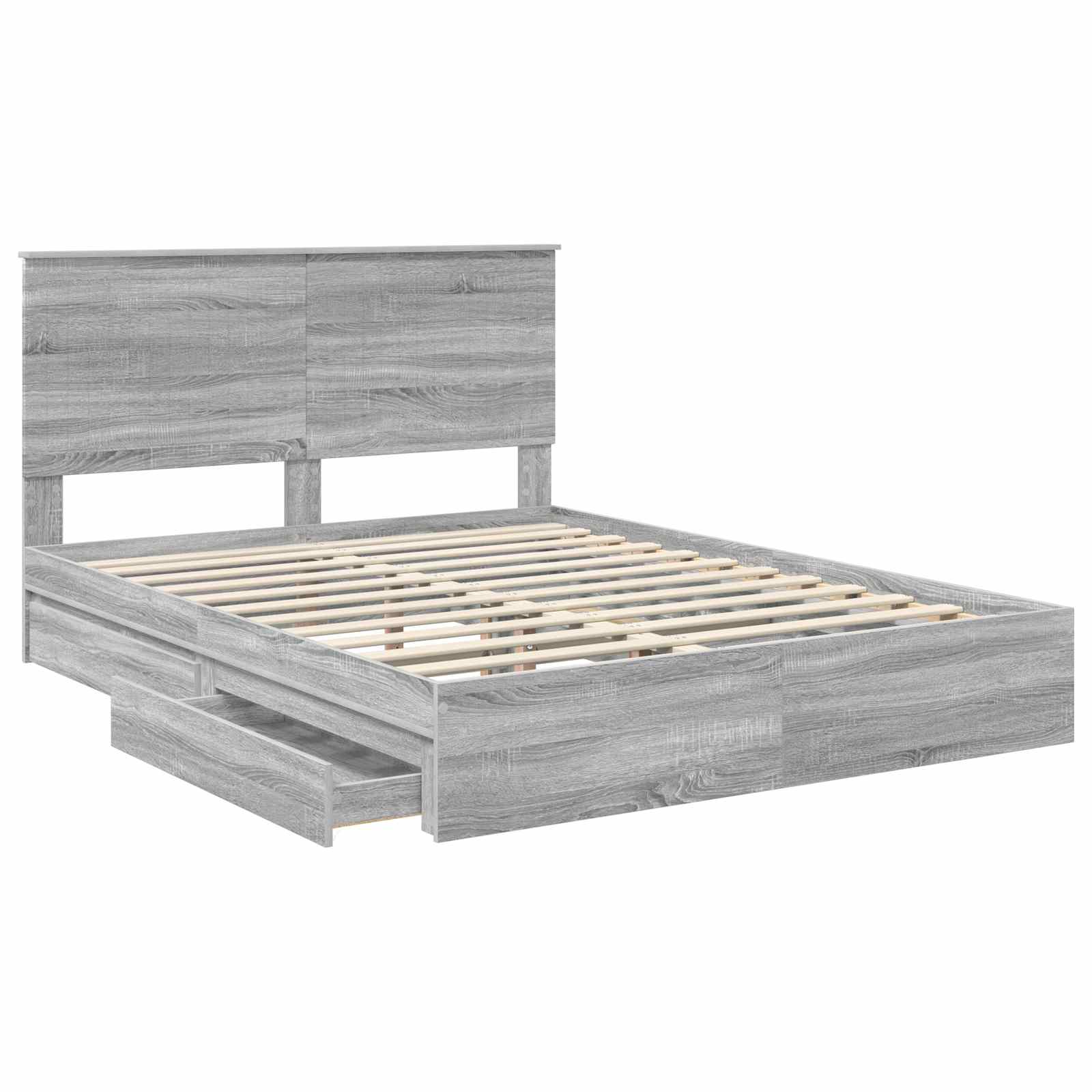 Lit de Rangement Gris Sonoma 150 x 200 cm Bois d'ingénierie - XIOS