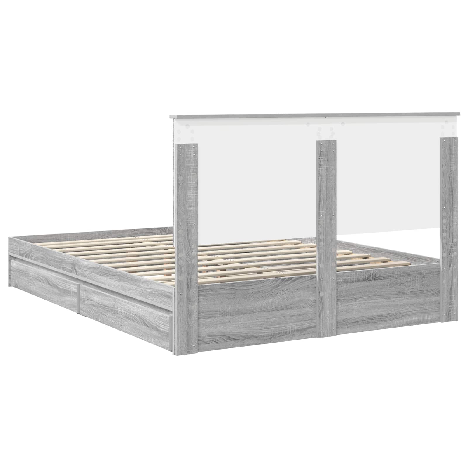 Lit de Rangement Gris Sonoma 150 x 200 cm Bois d'ingénierie - XIOS