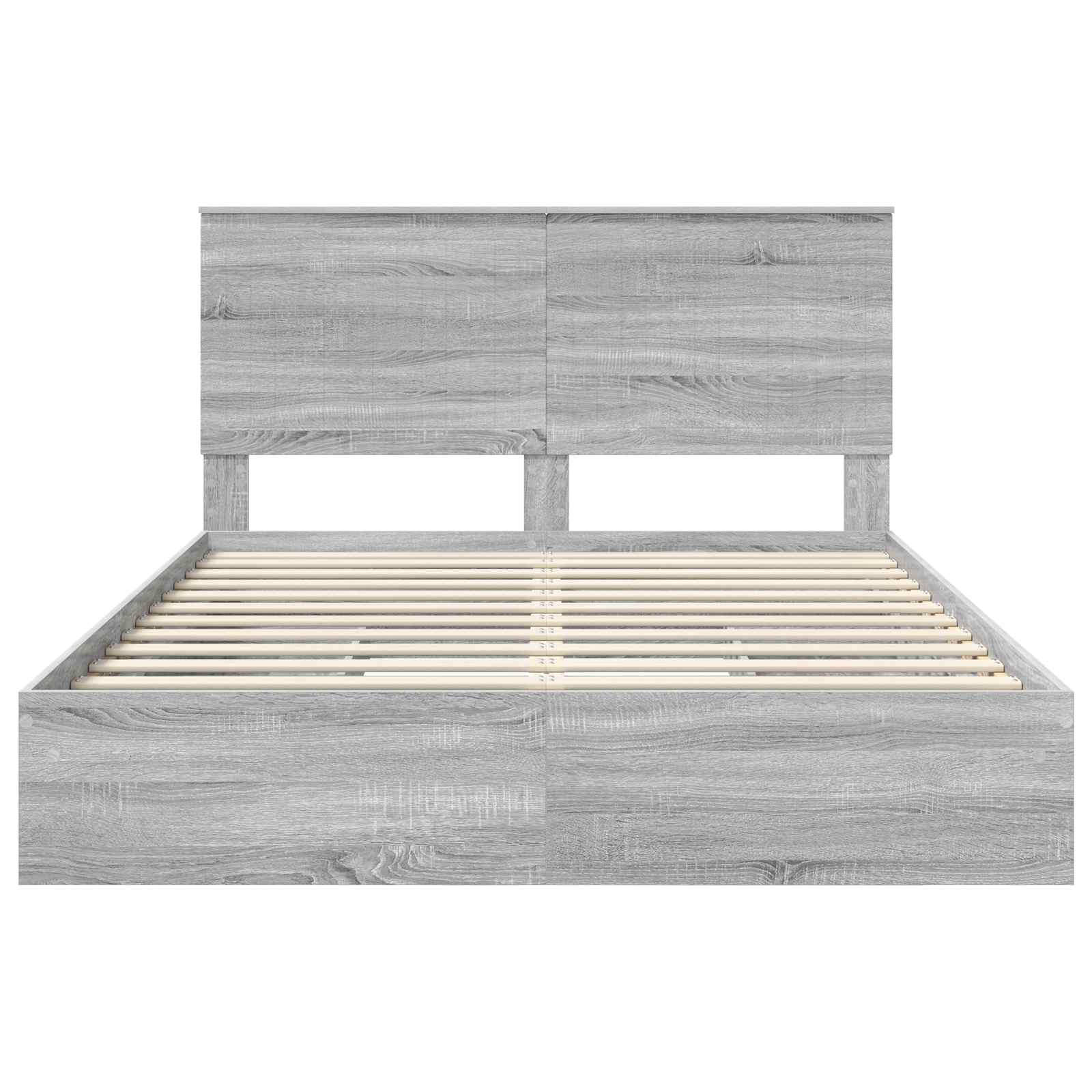 Lit de Rangement Gris Sonoma 150 x 200 cm Bois d'ingénierie - XIOS