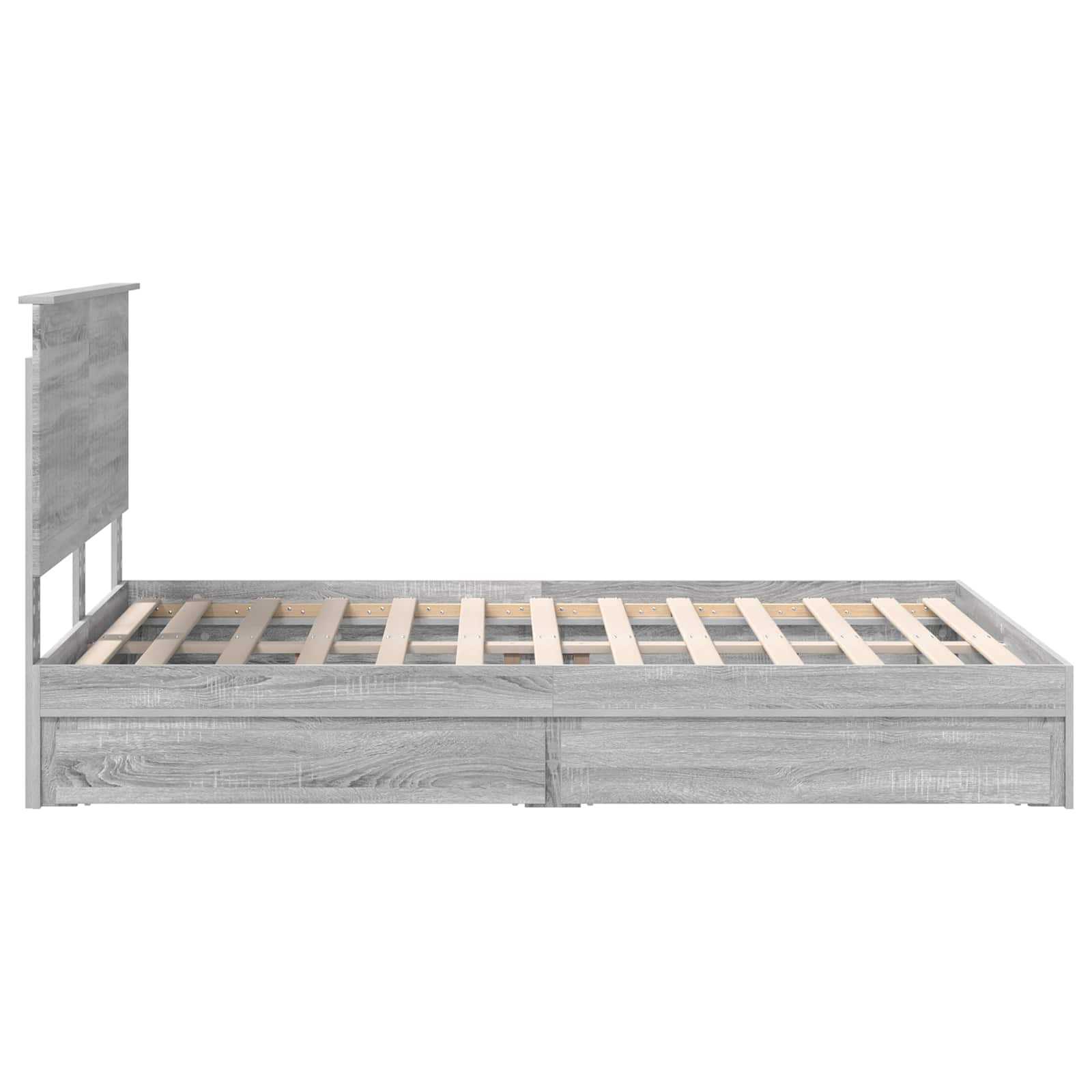 Lit de Rangement Gris Sonoma 140 x 200 cm Bois d'ingénierie