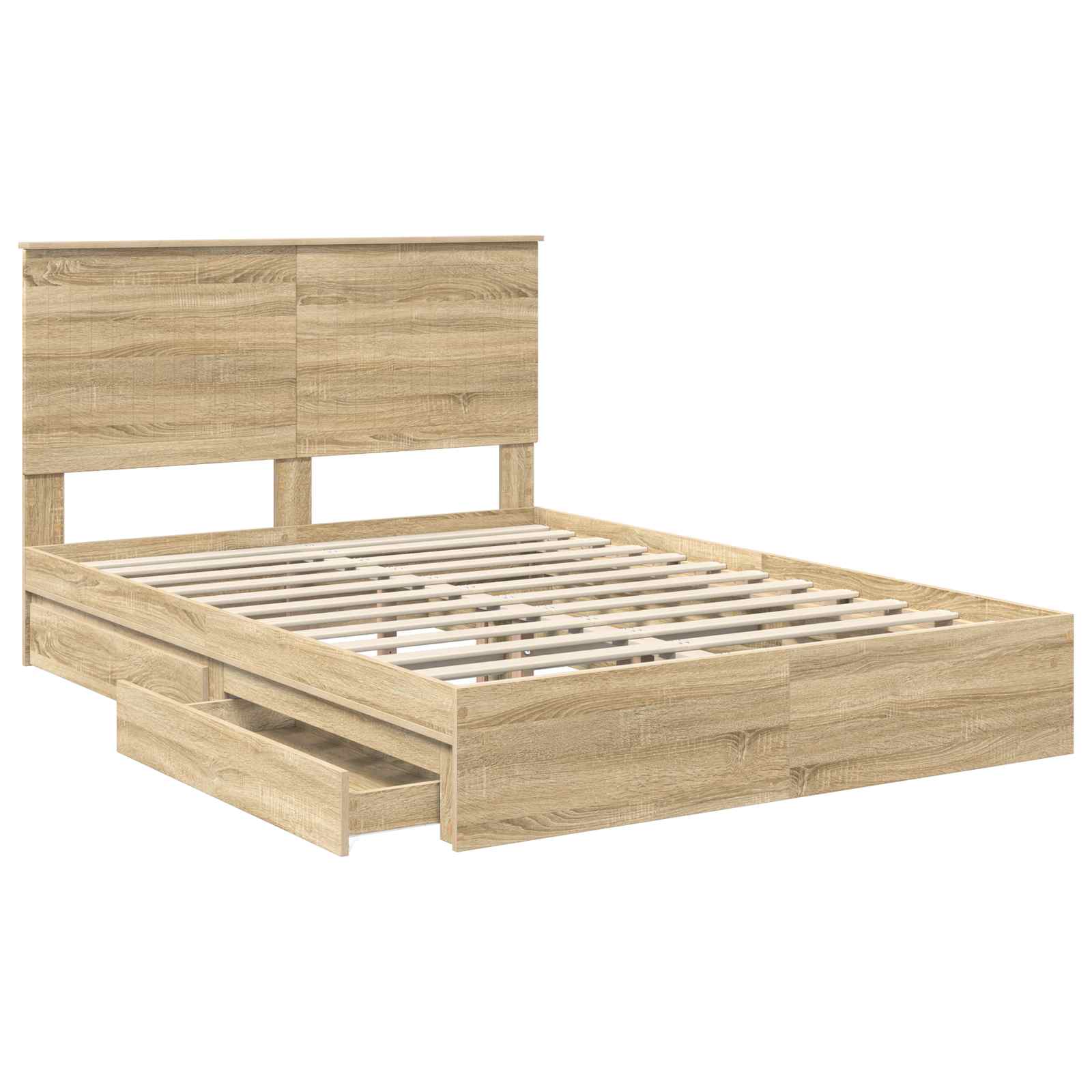 Lit de Rangement Chêne Sonoma 135 x 190 cm Bois d'ingénierie - XIOS