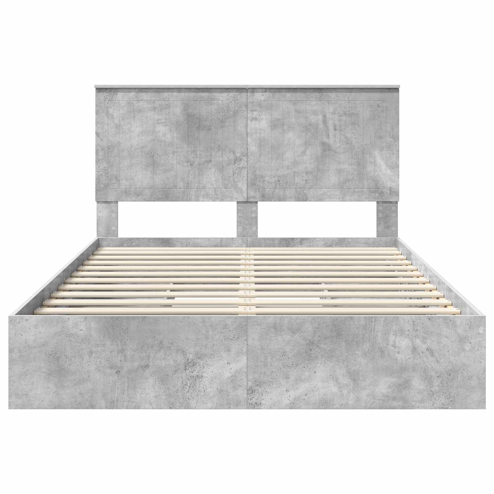 Lit de Rangement Gris béton 135 x 190 cm Bois d'ingénierie - XIOS
