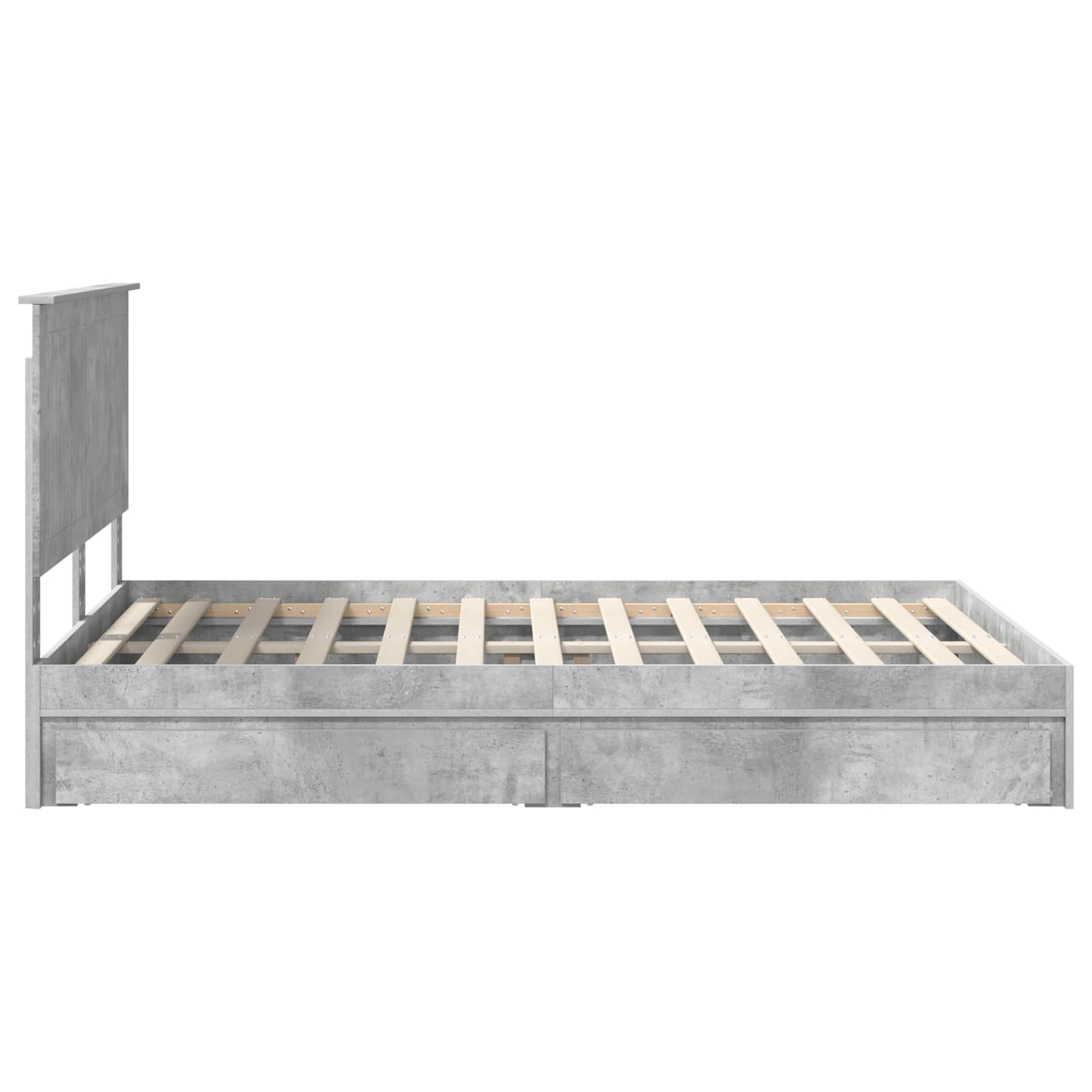 Lit de Rangement Gris béton 135 x 190 cm Bois d'ingénierie - XIOS