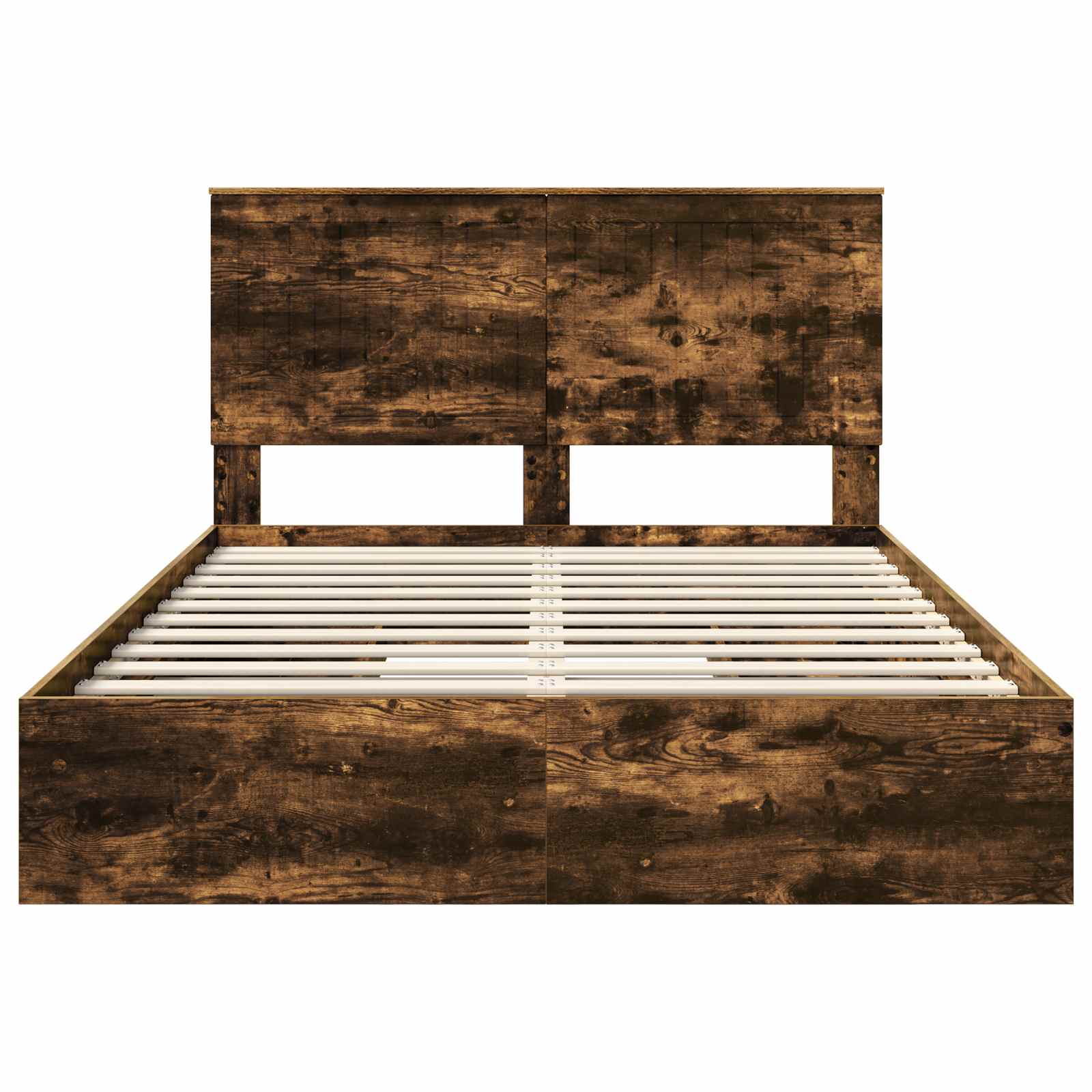 Lit de Rangement Chêne fumé 135 x 190 cm Bois d'ingénierie