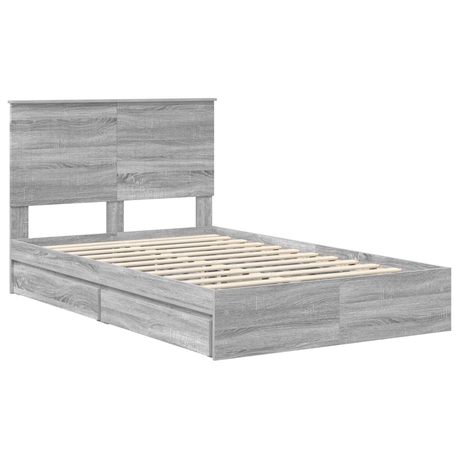 Lit de Rangement Gris Sonoma 120 x 190 cm Bois d'ingénierie - XIOS