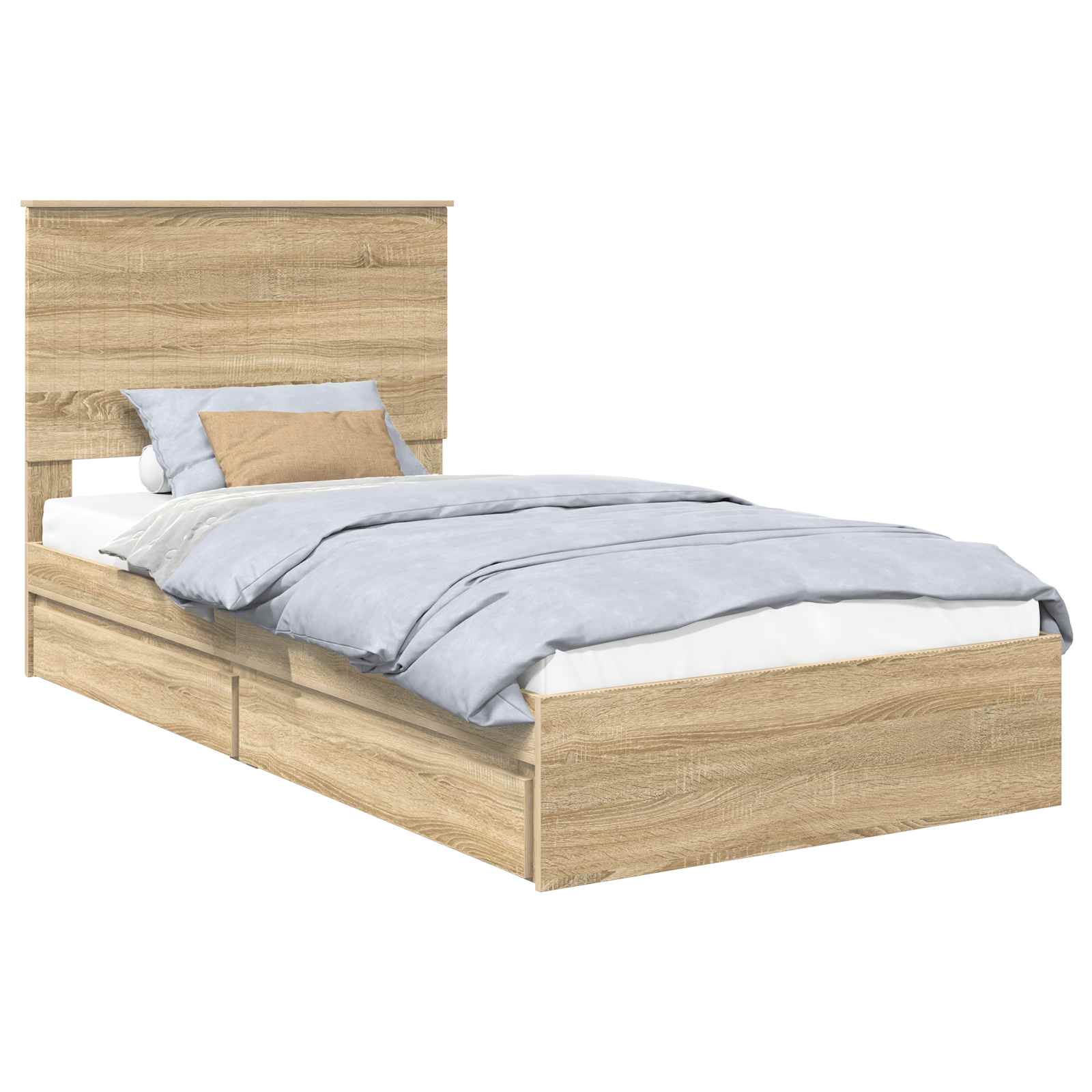 Lit de Rangement Chêne Sonoma 100 x 200 cm Bois d'ingénierie