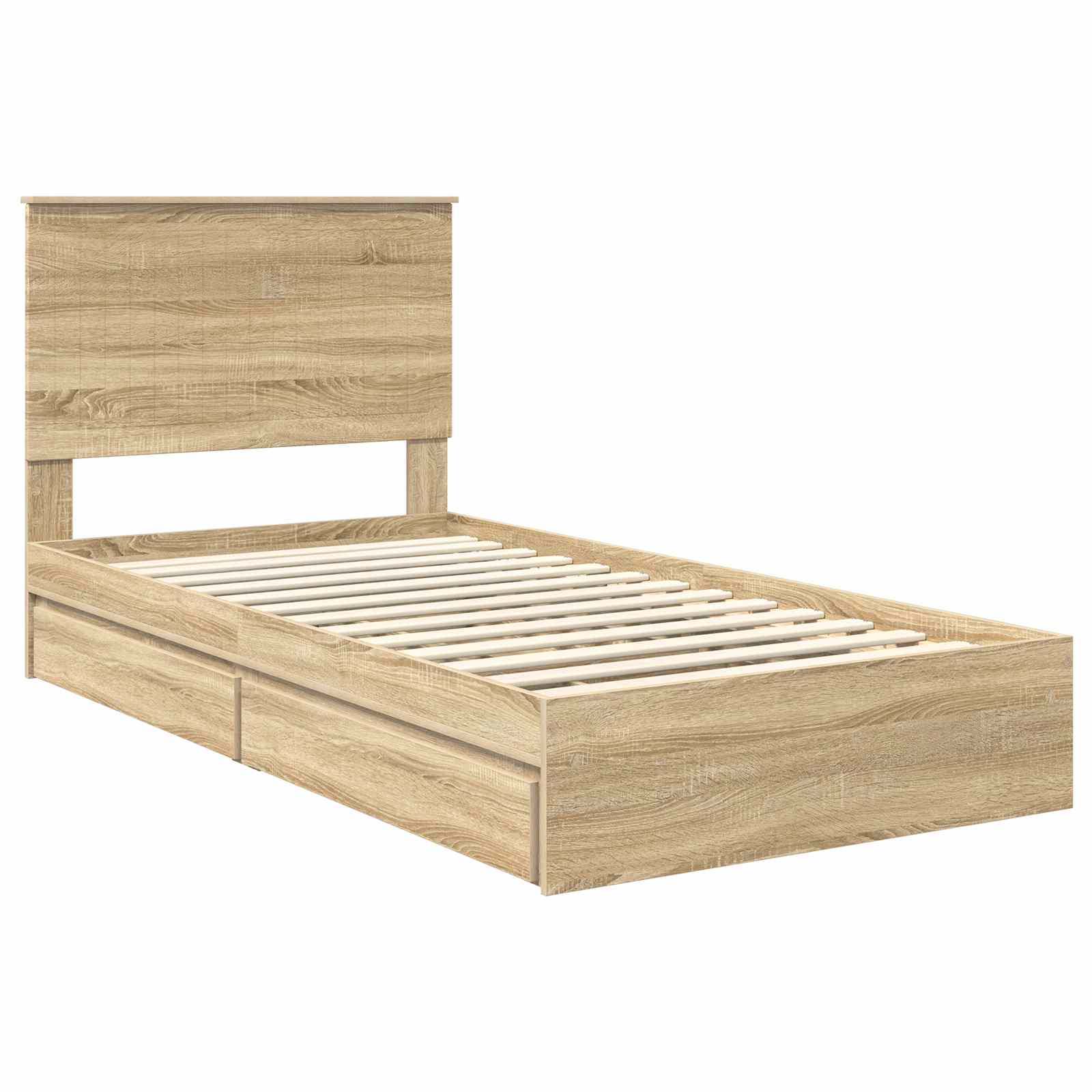 Lit de Rangement Chêne Sonoma 100 x 200 cm Bois d'ingénierie