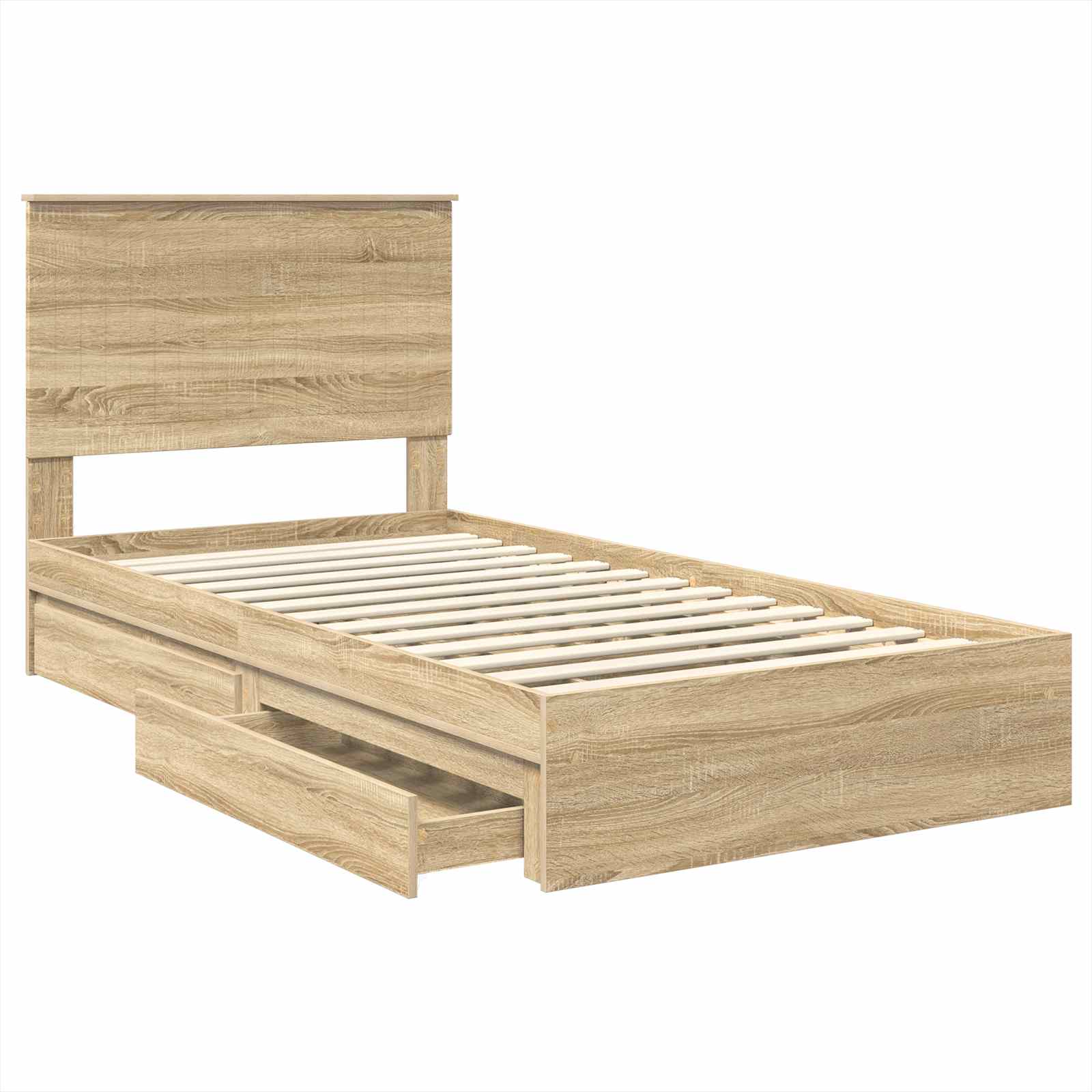 Lit de Rangement Chêne Sonoma 100 x 200 cm Bois d'ingénierie