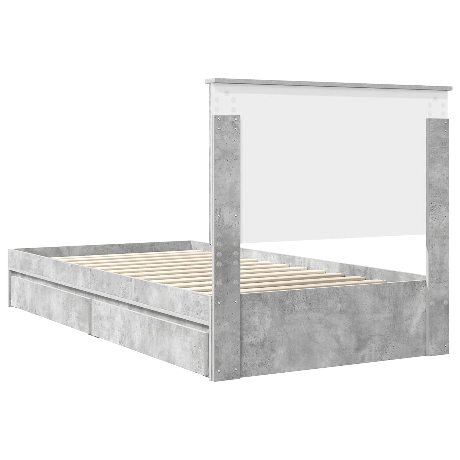 Lit de Rangement Gris béton 100 x 200 cm Bois d'ingénierie - XIOS