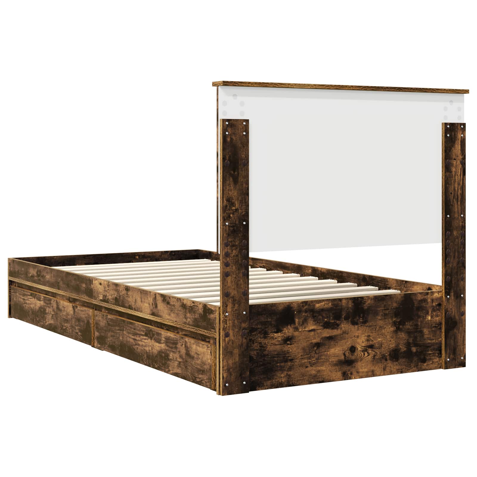 Lit de Rangement Chêne fumé 100 x 200 cm Bois d'ingénierie - XIOS
