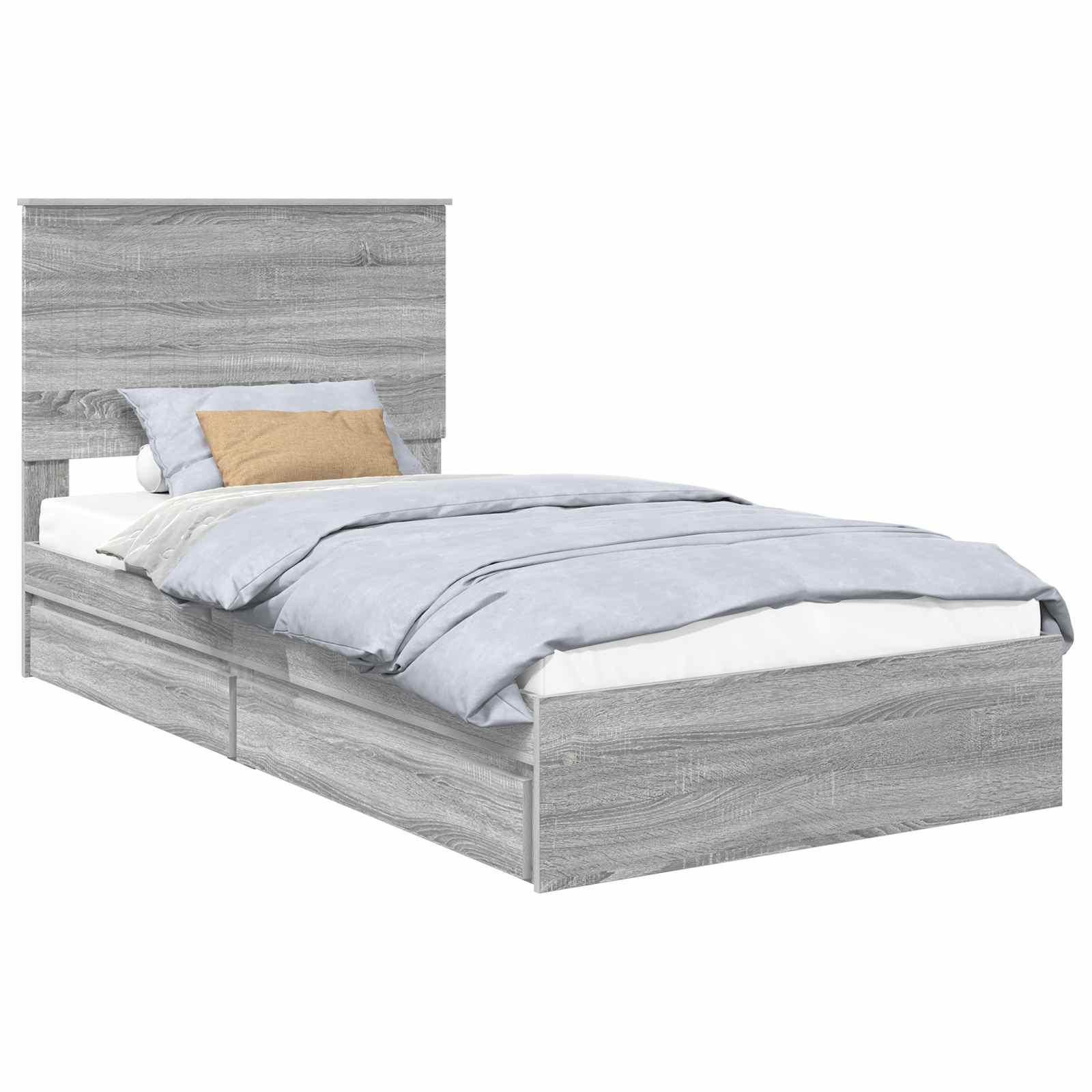 Lit de Rangement Gris Sonoma 100 x 200 cm Bois d'ingénierie - XIOS