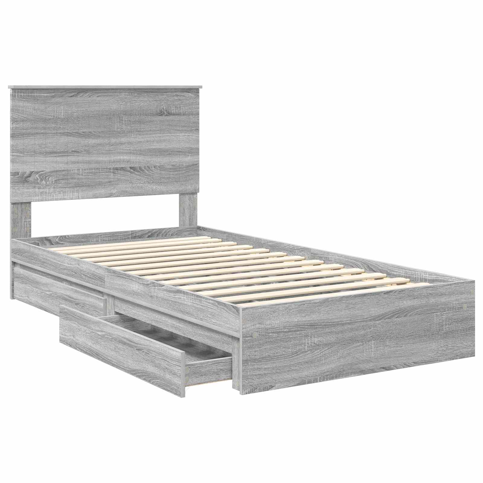 Lit de Rangement Gris Sonoma 100 x 200 cm Bois d'ingénierie - XIOS