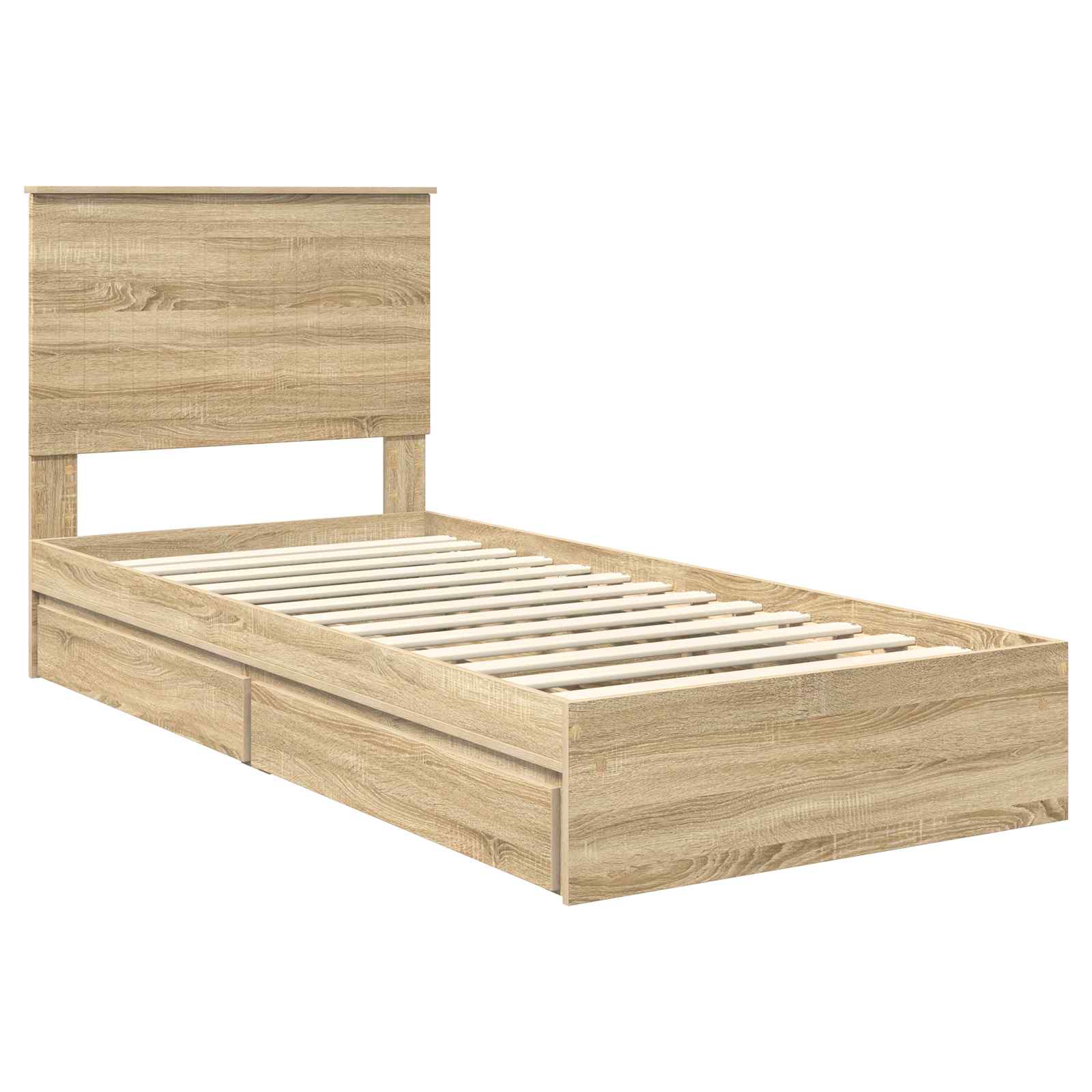 Lit de Rangement Chêne Sonoma 90 x 200 cm Bois d'ingénierie - XIOS