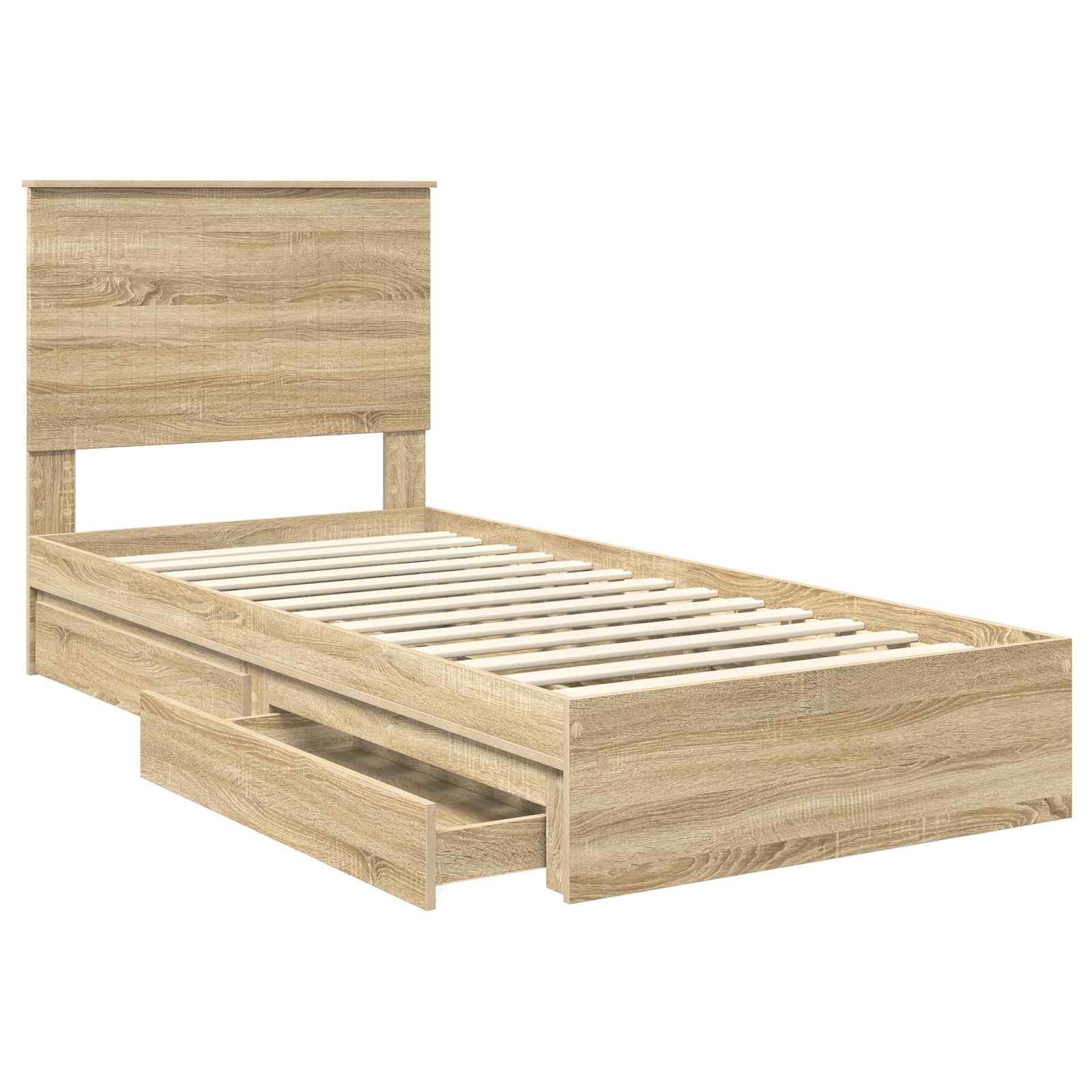 Lit de Rangement Chêne Sonoma 90 x 200 cm Bois d'ingénierie