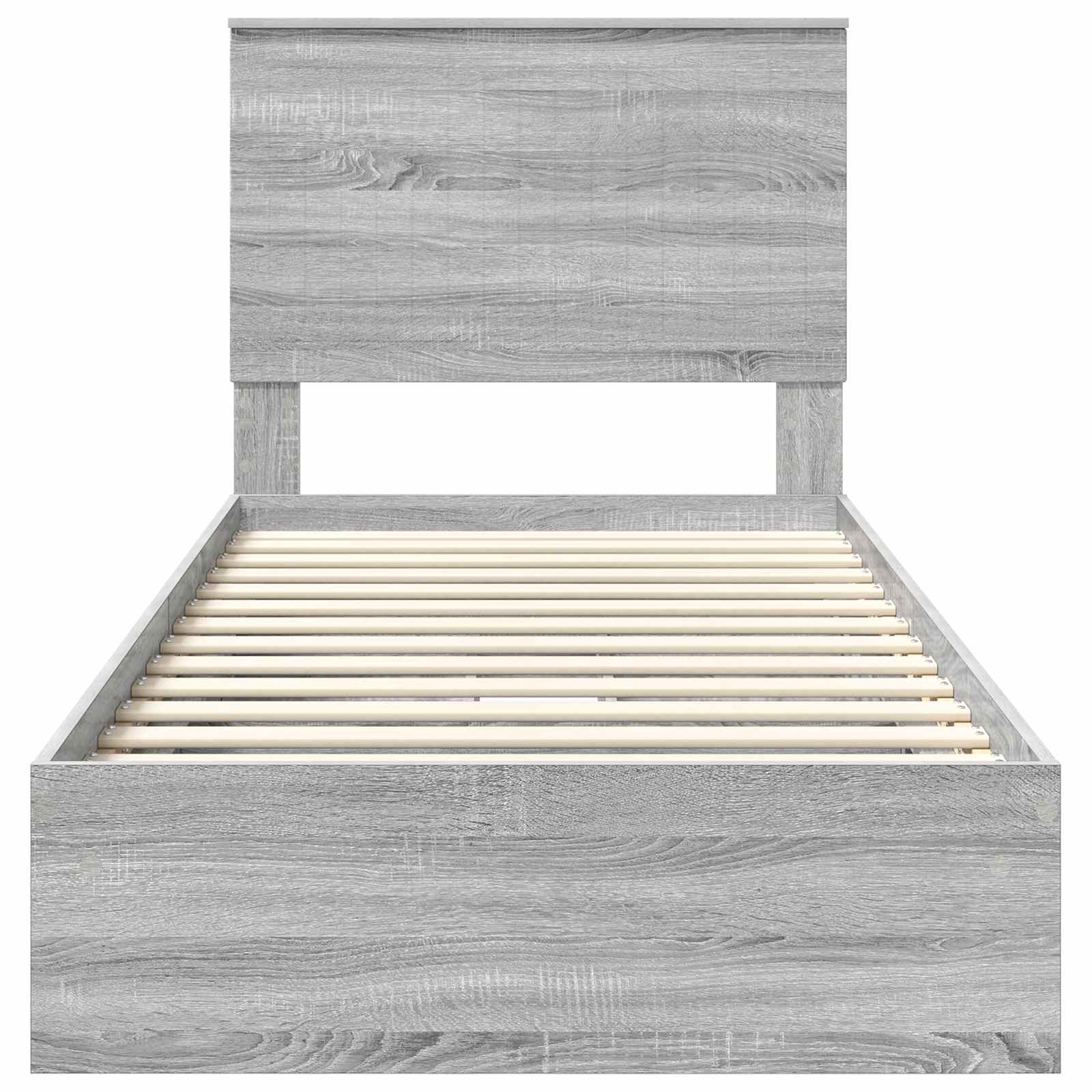 Lit de Rangement Gris Sonoma 90 x 200 cm Bois d'ingénierie