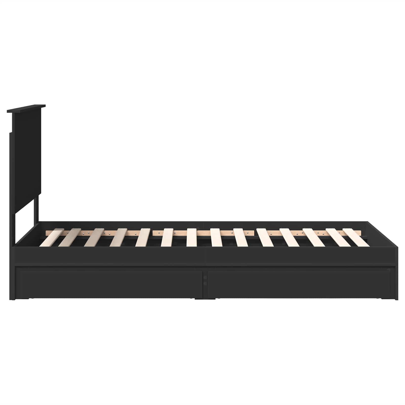 Lit de Rangement avec tiroir Noir 90 x 190 cm Bois d'ingénierie